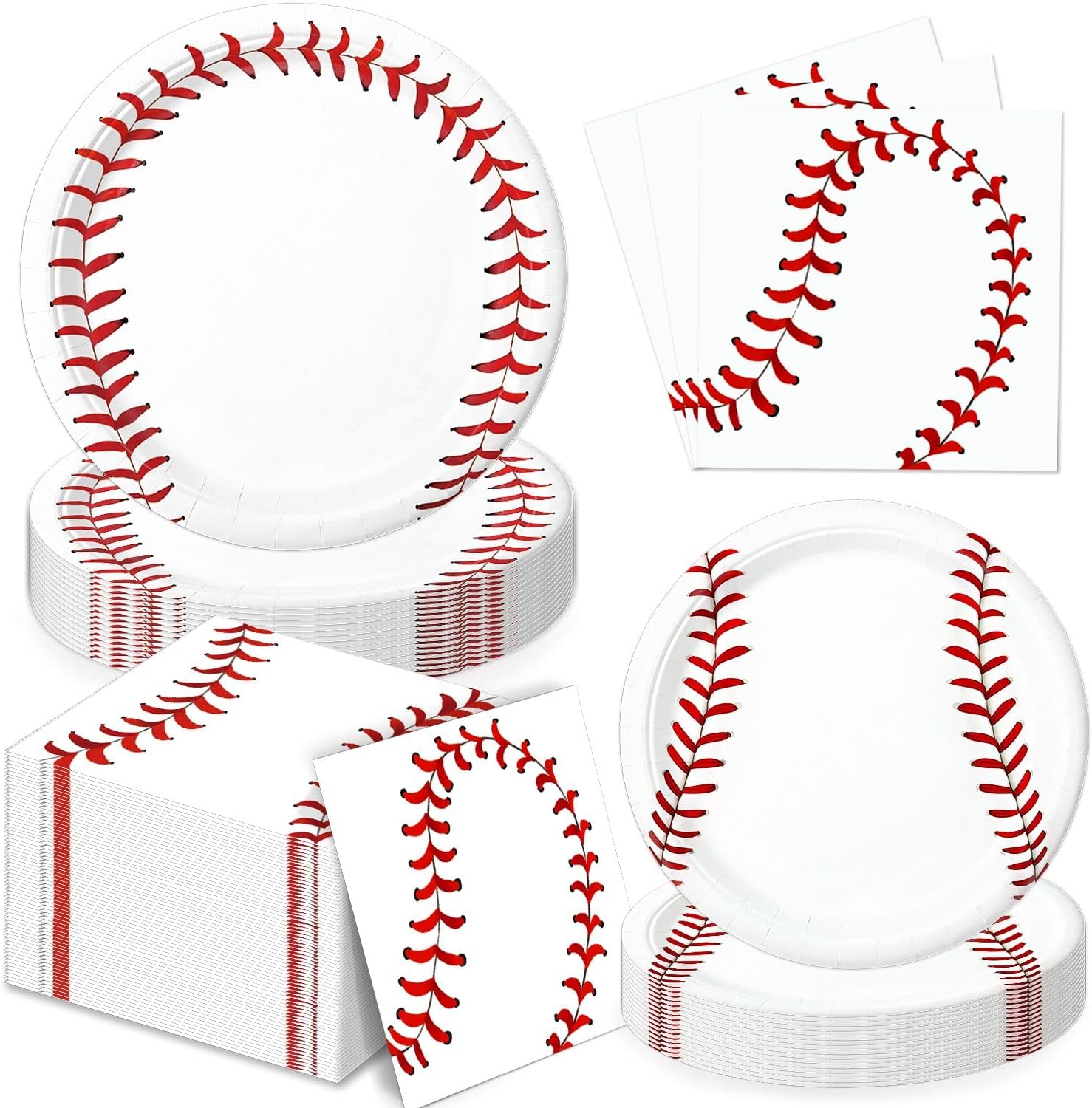 Oigco 60 Pc Baseball Party Tableware Set for 20