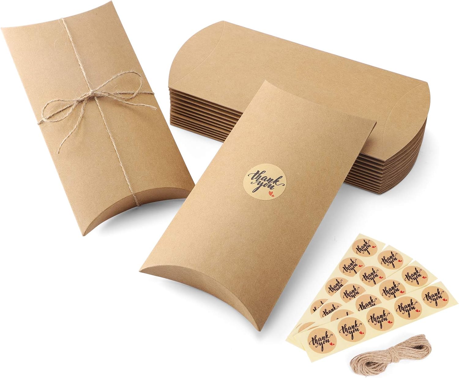 Eupako 63x37x1 Inch Kraft Pillow Boxes 50 Pack