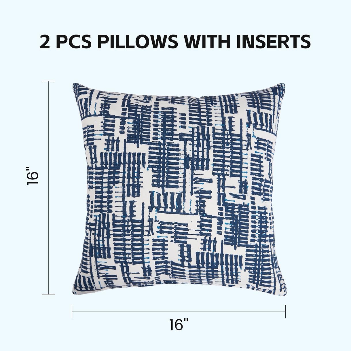 Outdoor Throw Pillows Set of 2 Waterproof 16x16 Inch