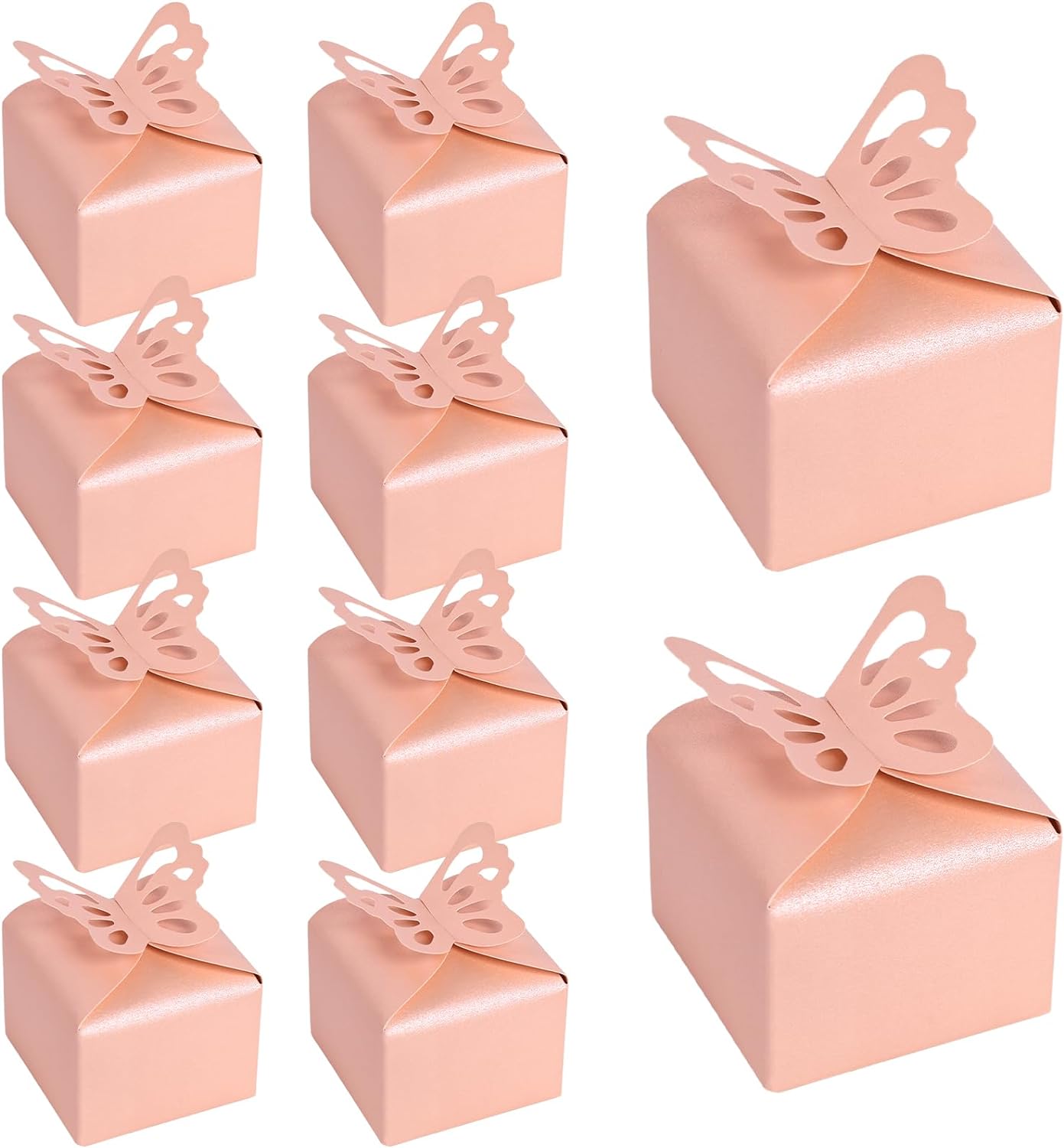 VGOODALL 50PCS Pink Butterfly Candy Boxes for Party Favors
