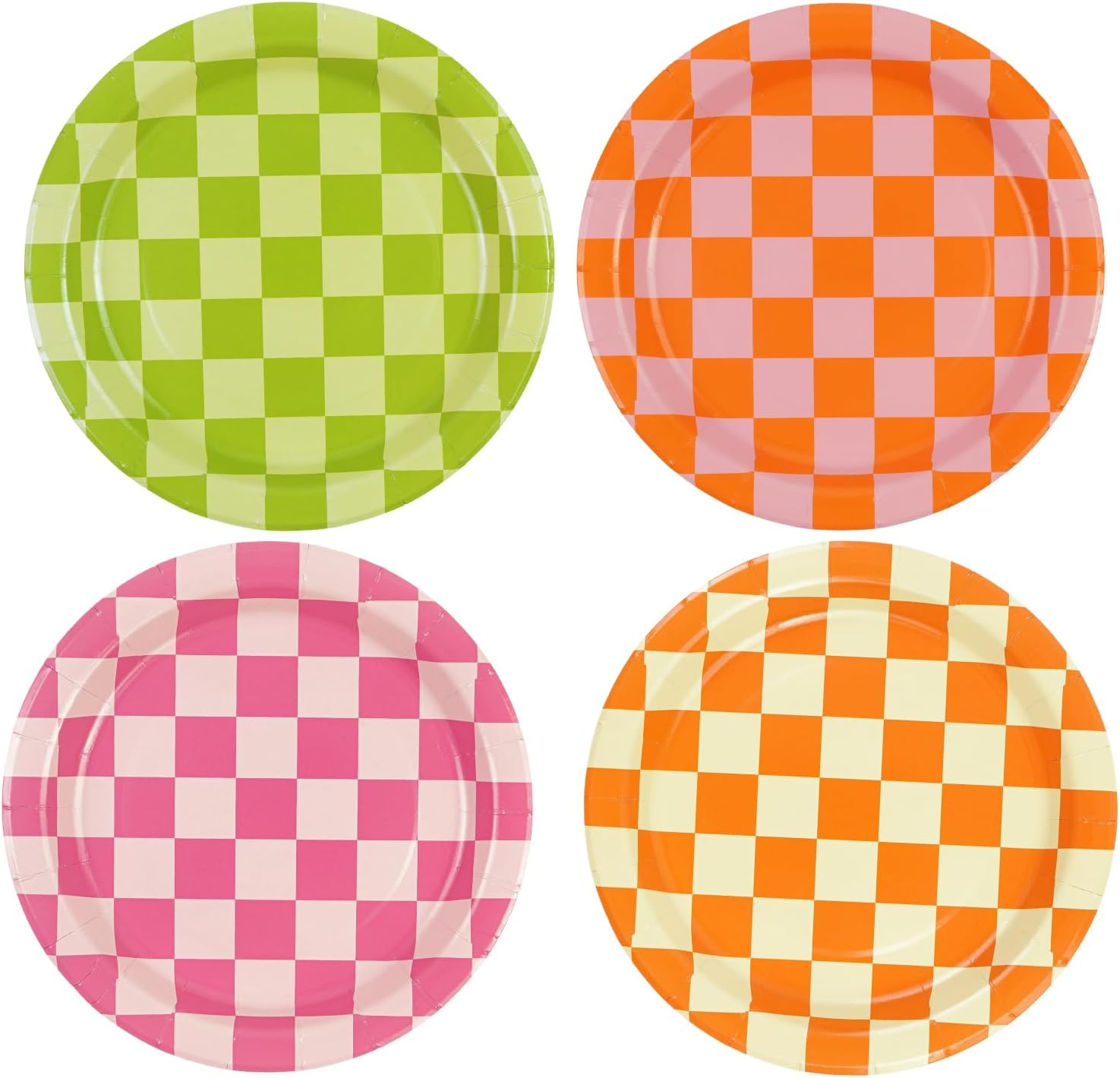 48PCS Checkered Camping Plates for Parties