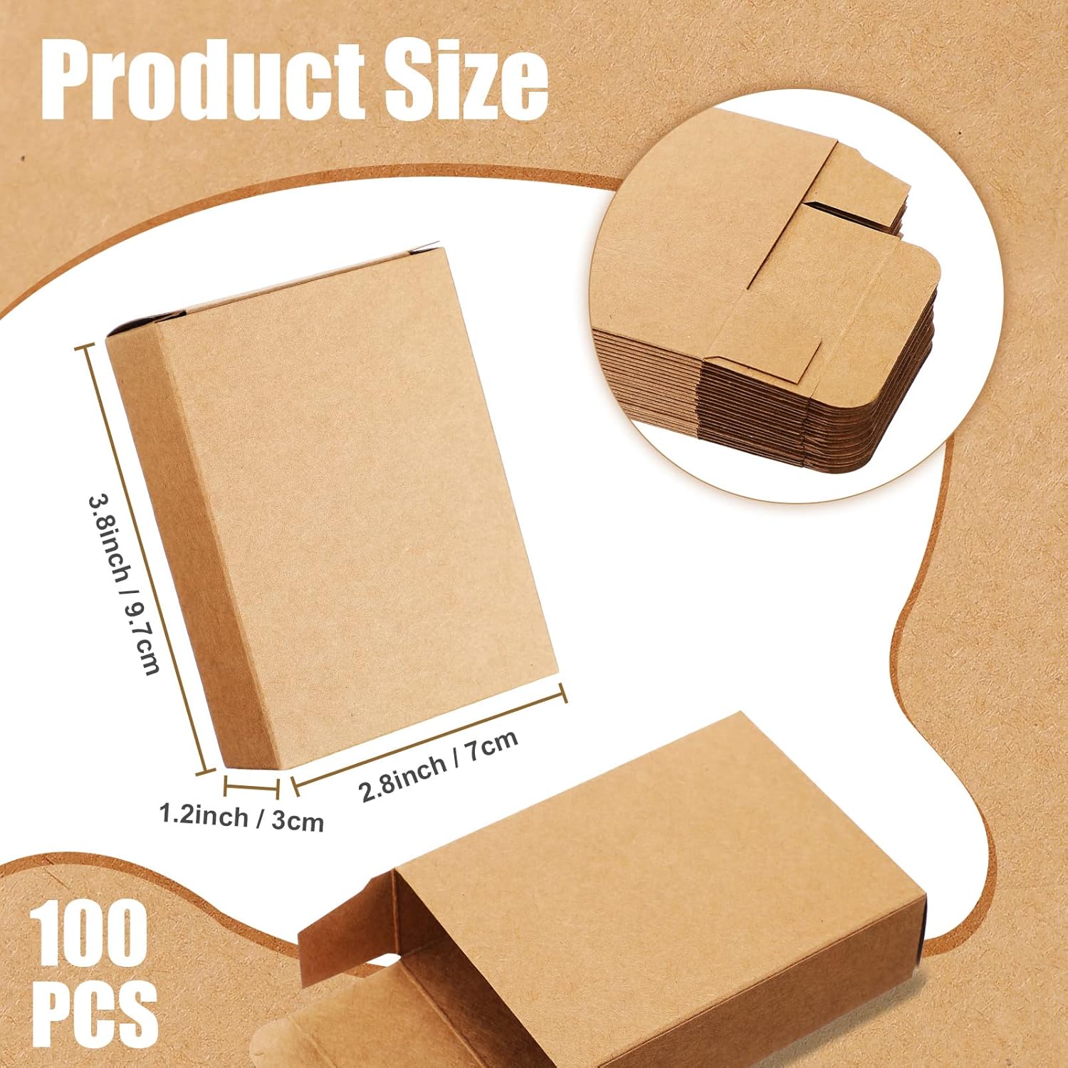 200 Pcs Kraft Soap Boxes No Window for Homemade Soap Packaging