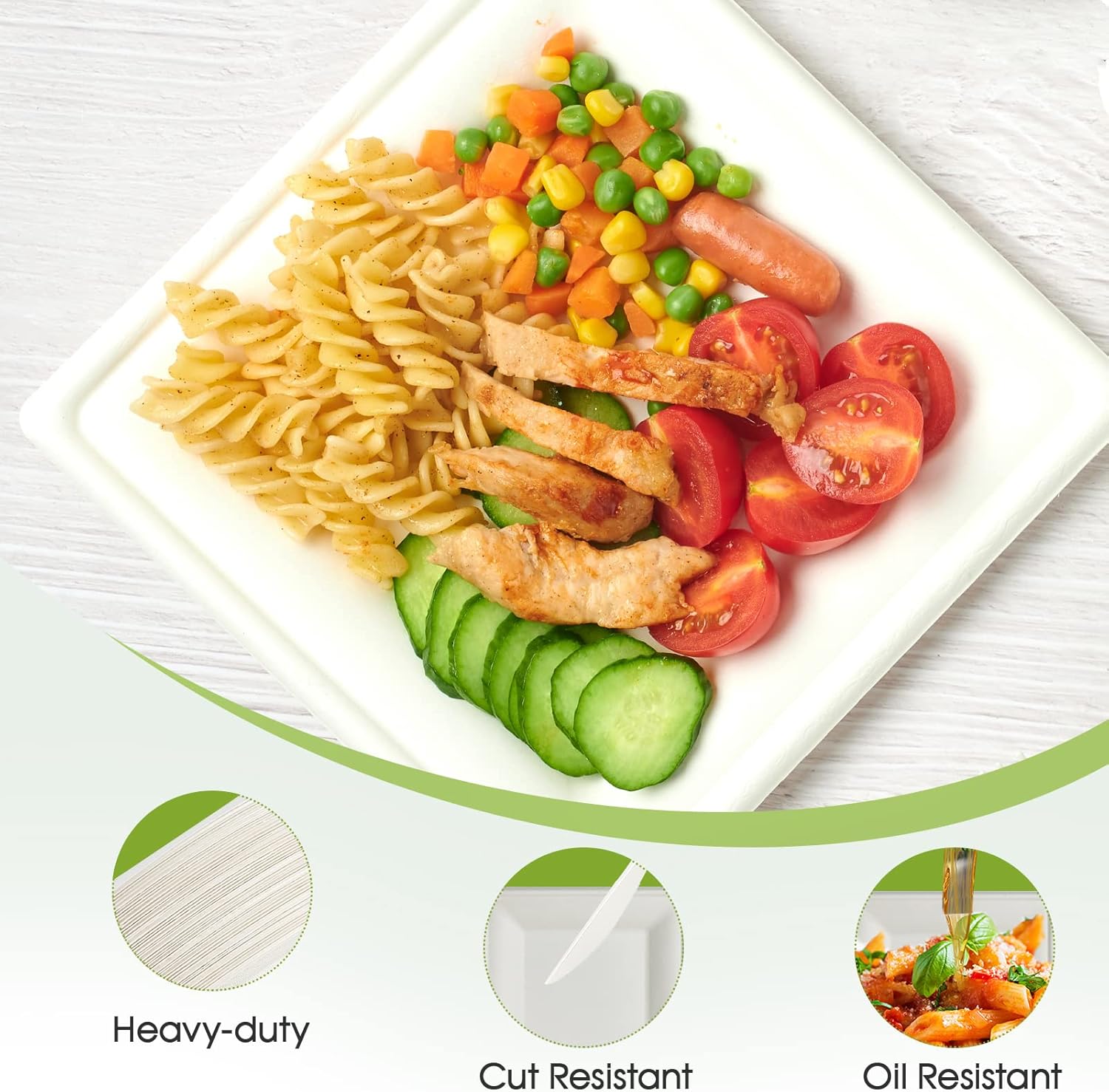 ECOLipak 150 Piece 8 Inch Compostable Plates
