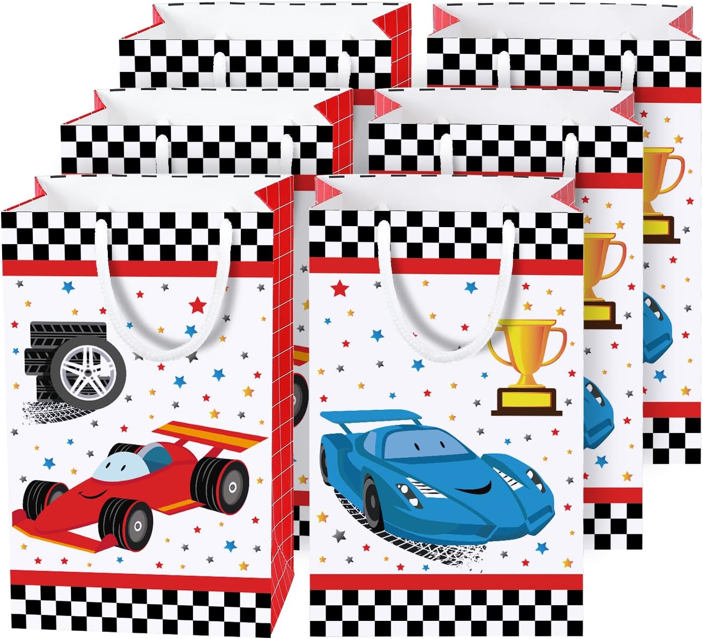 WERNNSAI Racing Car Party Bags with Handles 16PCS