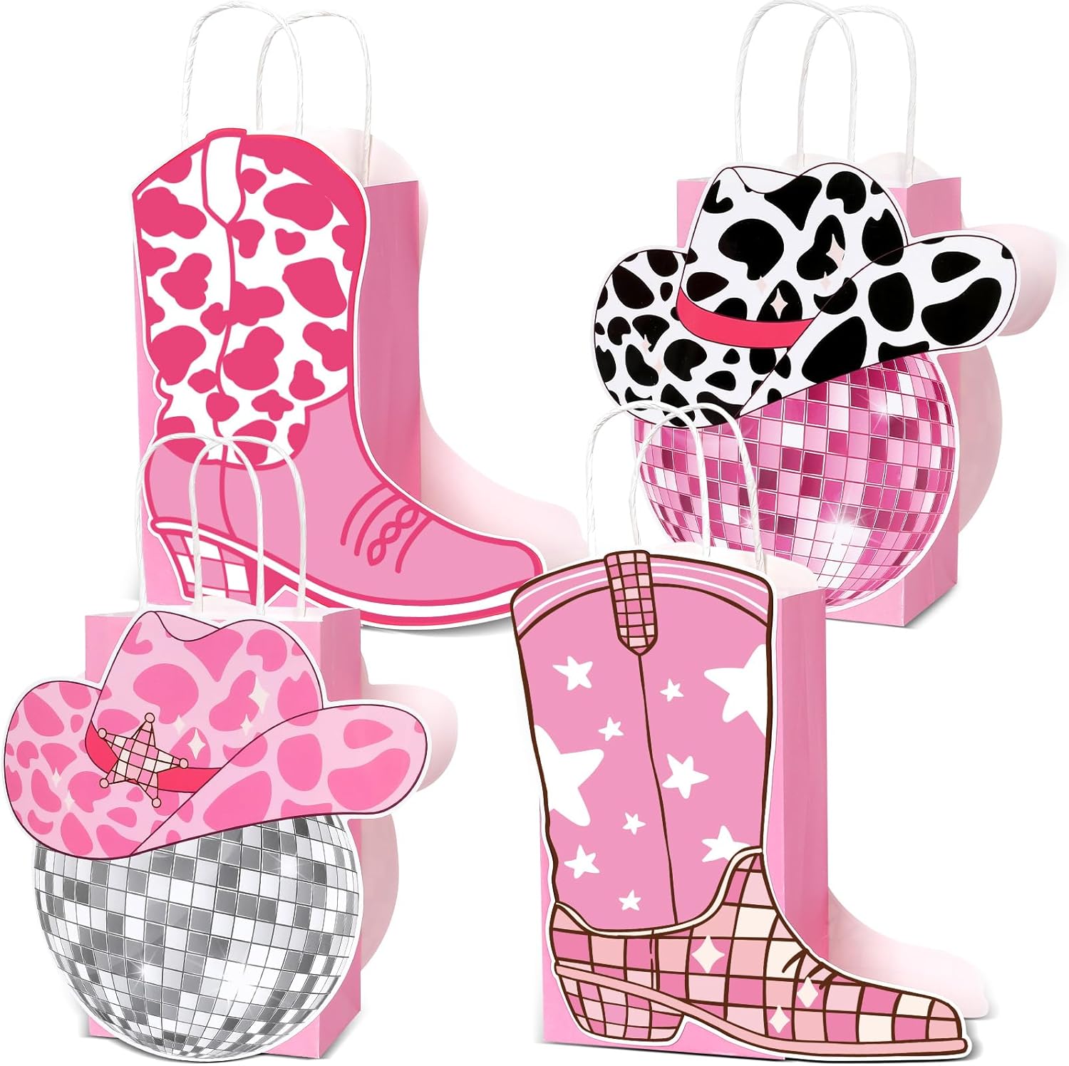 12PCS Disco Cowgirl Party Favor Bags for Western Themed Events
