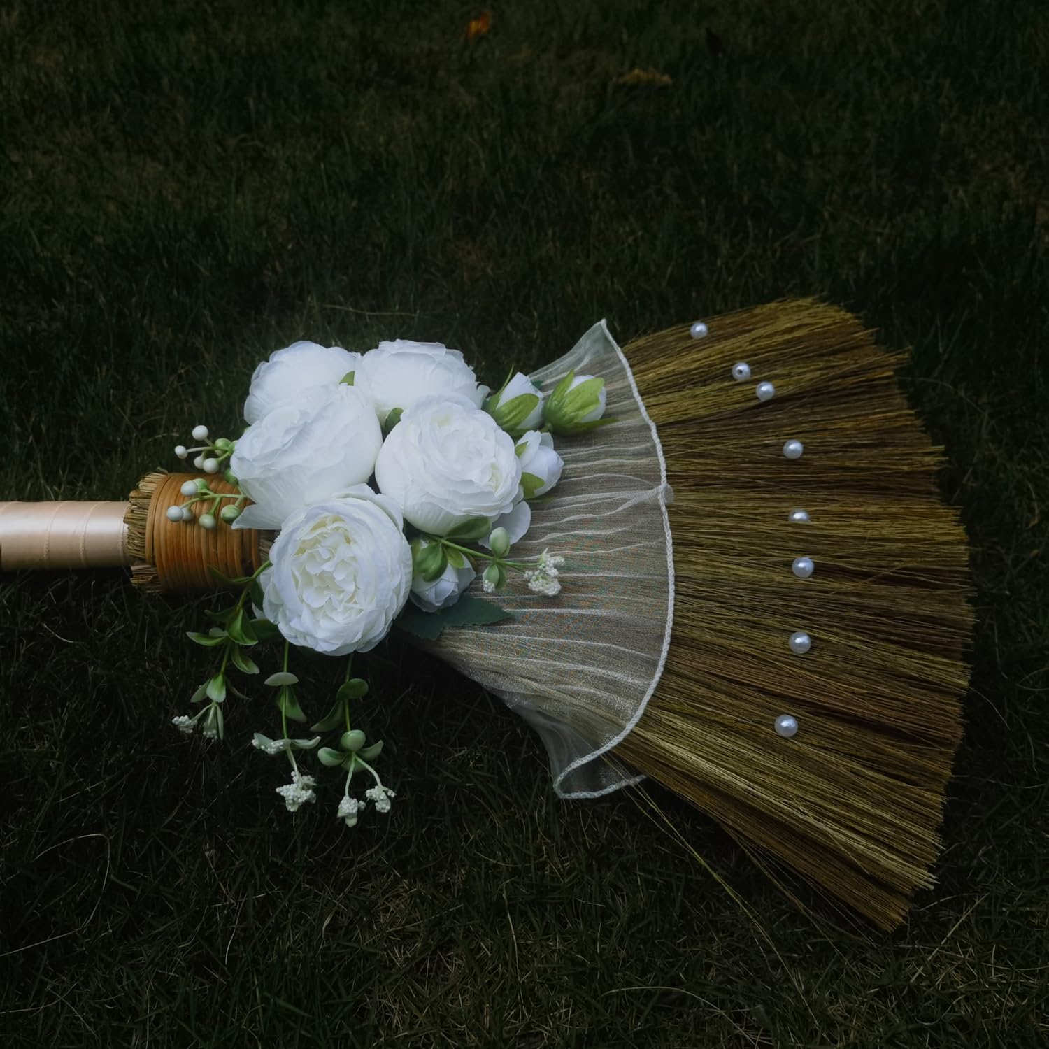 Wedding Broom DIY Kit with Ribbons and Pearls