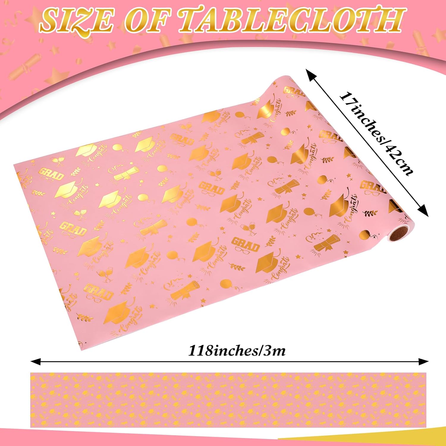 AmazingSpark 2025 Graduation Gift Wrap Paper Roll Pink