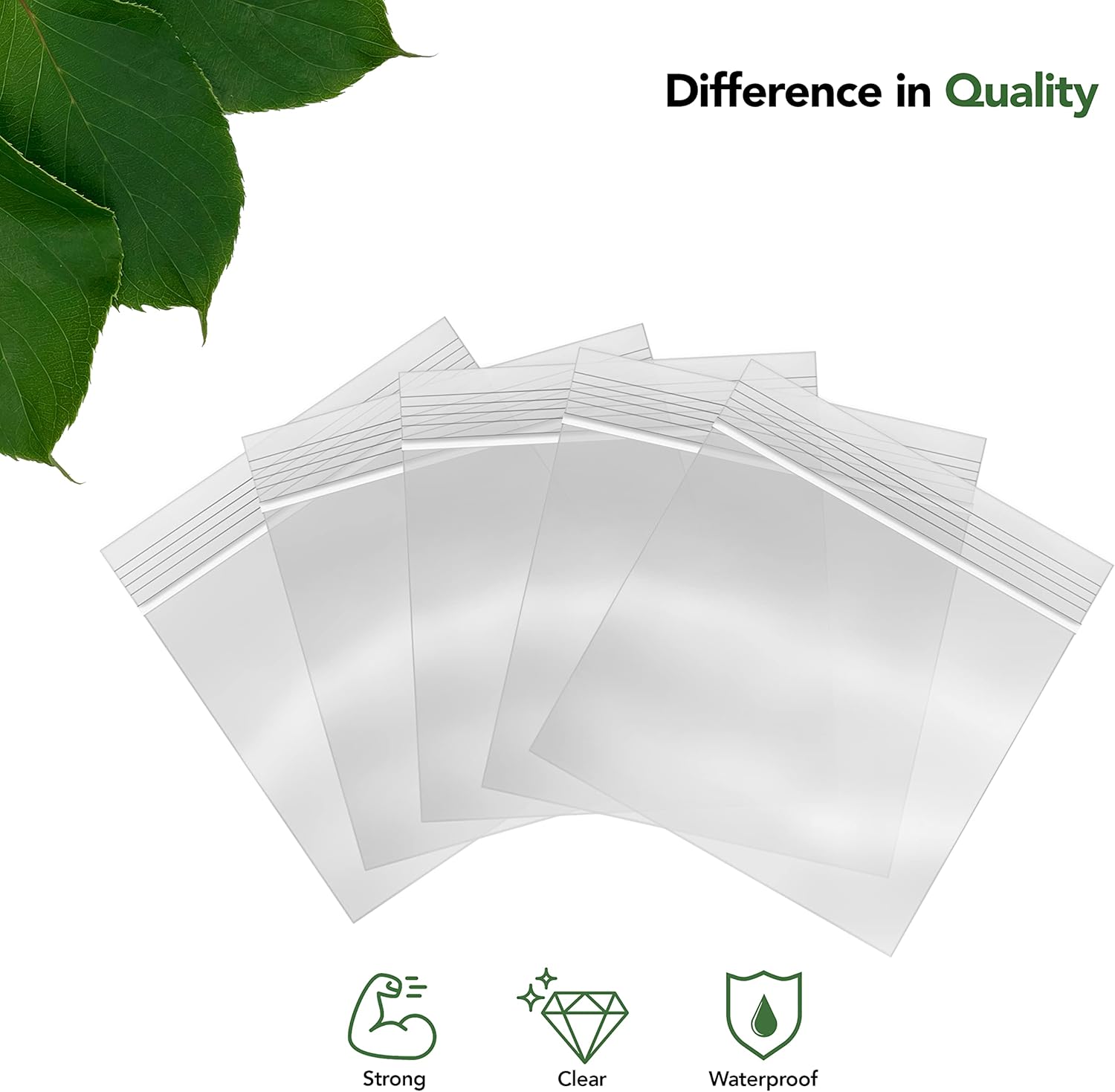 5x5 Inch Clear Resealable Plastic Bags 1000 Pack