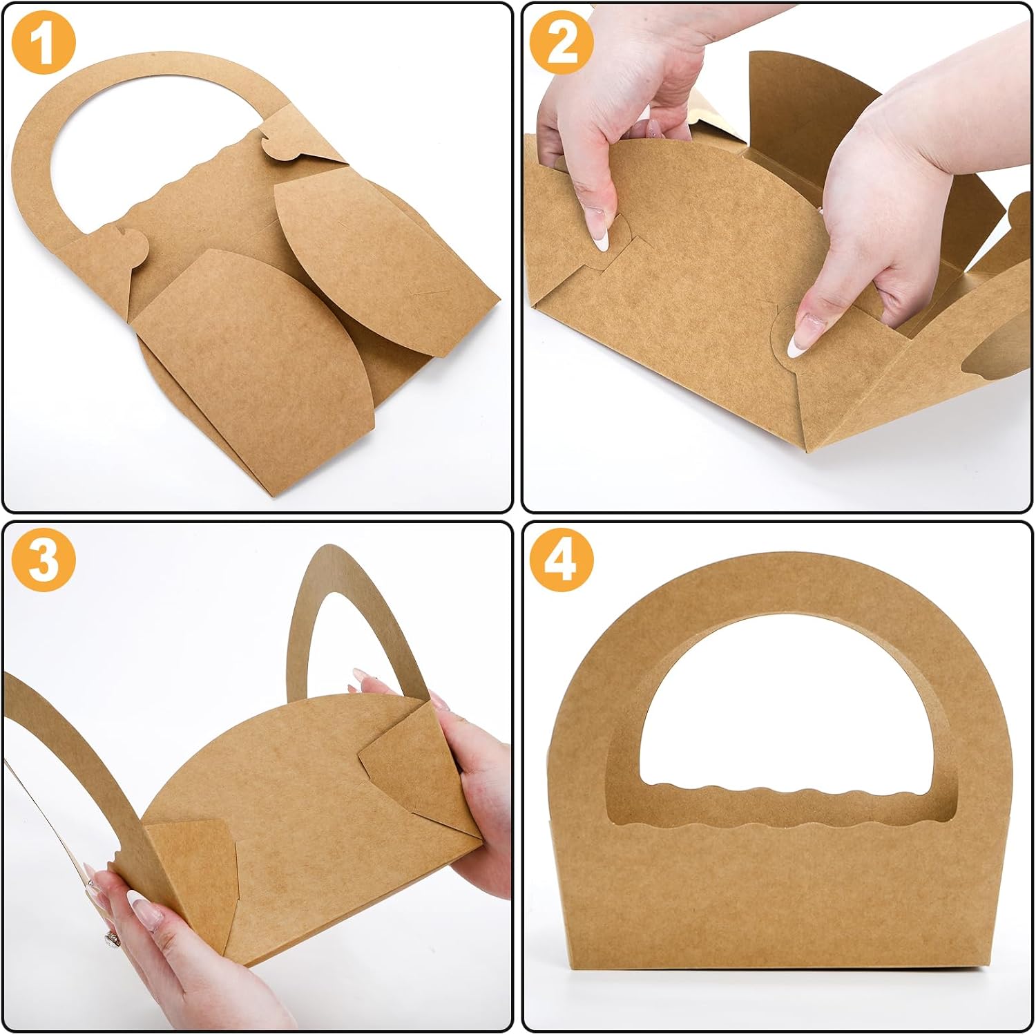 ELFULLY 50 Pack Paper Gift Baskets with Handles
