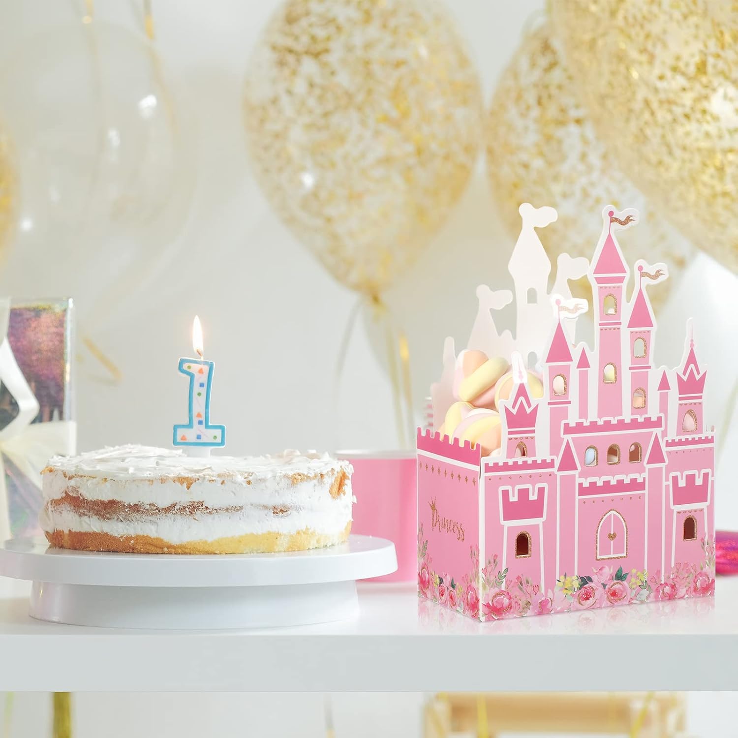 Outus 24 Piece Pink Princess Castle Favor Bags