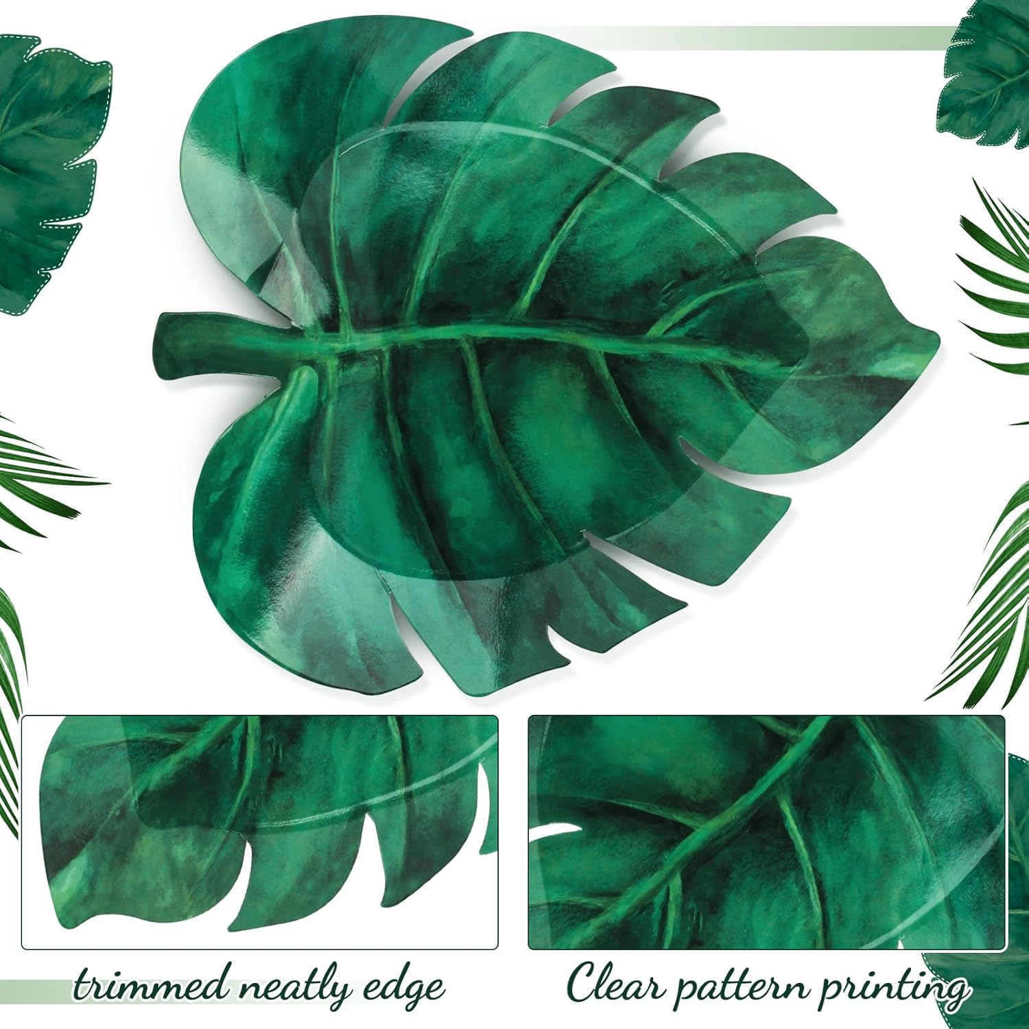 Zonon 50 Pcs Leaf Shaped Paper Plates 98 Inch