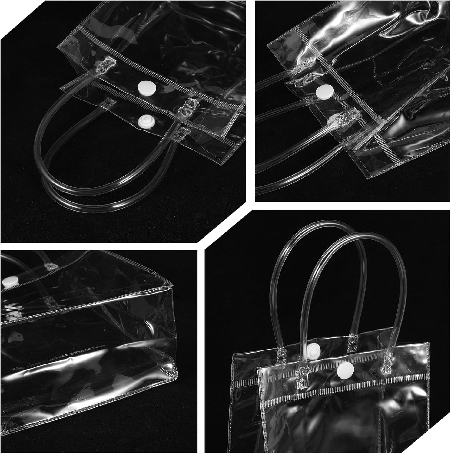 60 Pcs Clear Plastic Gift Bags with Handles