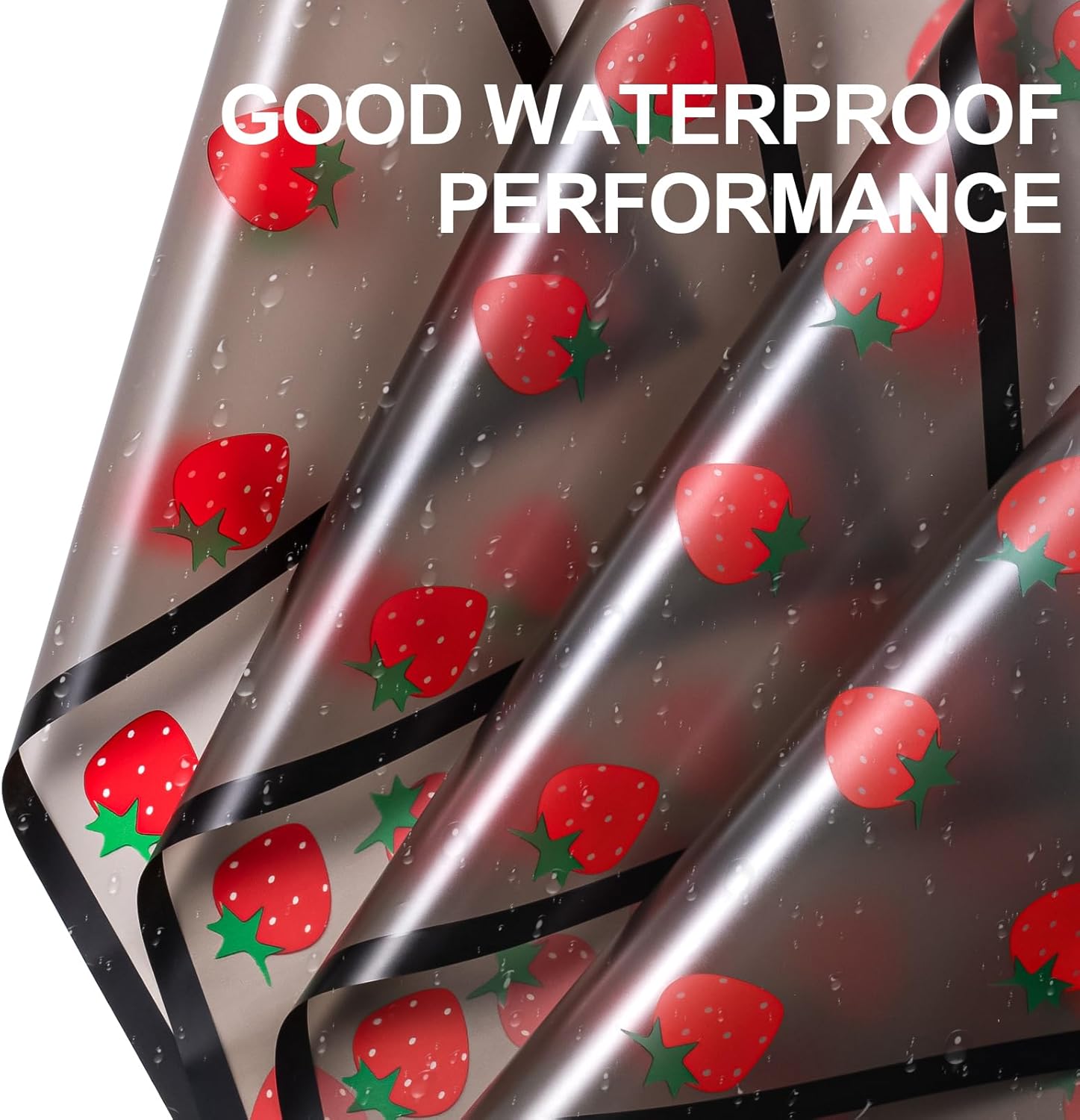 WRAPAHOLIC 20 Sheets Black Strawberry Wrap Paper
