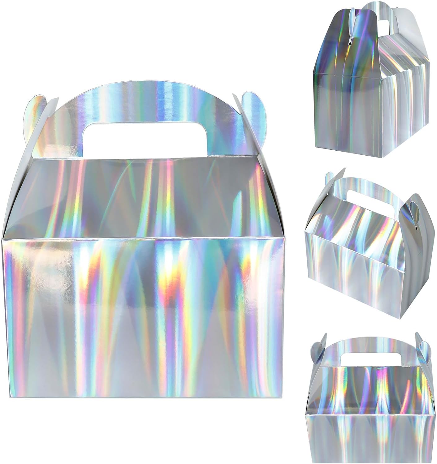 Naleyber Shiny Rainbow Gift Boxes 24pcs Iridescent Treat Containers