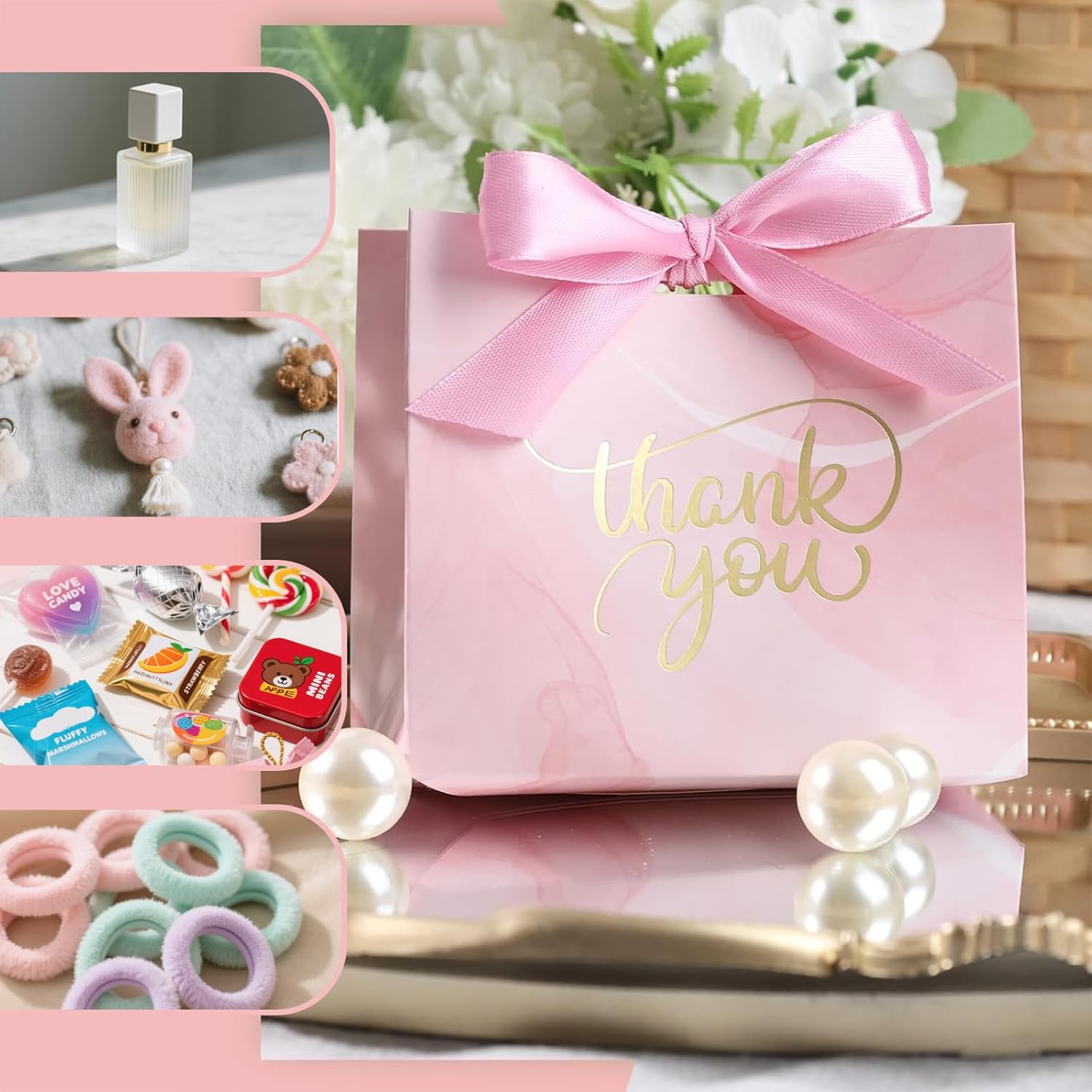 VGOODALL 24PCS Mini Party Favor Bags with Bow Ribbon for Events