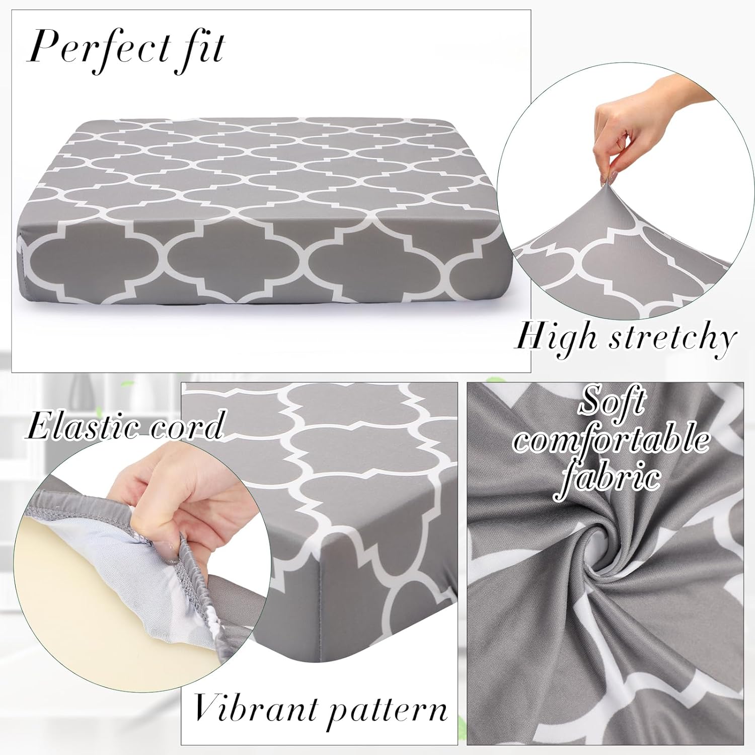 Newwiee 12 Pcs Elastic Sofa Cushion Covers