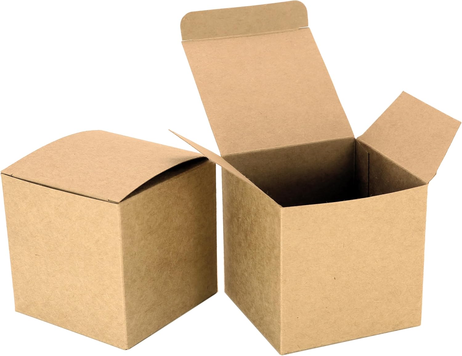 25 Pcs Brown Paper Gift Boxes 3x3x3 Inch Set