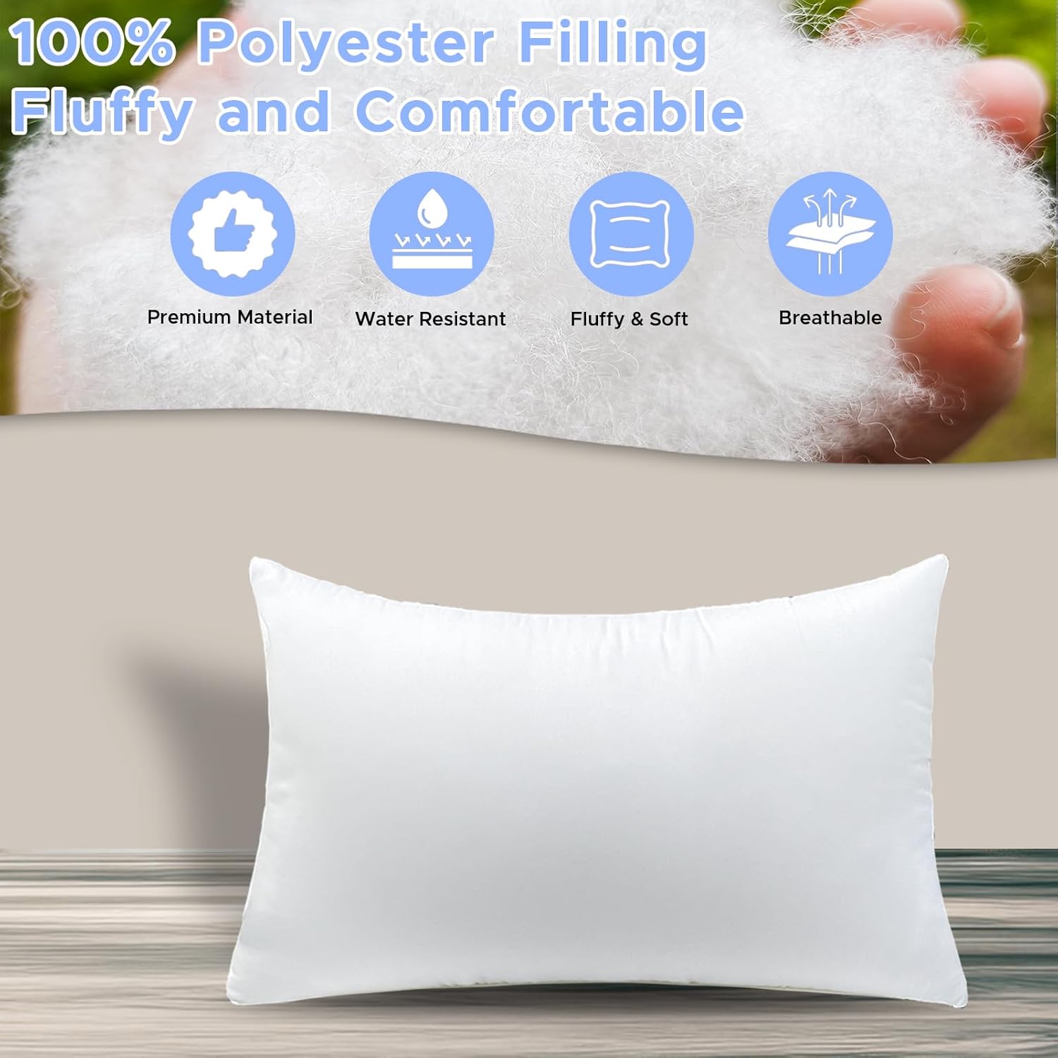 12x20 Inch Outdoor Pillow Inserts Pack of 2