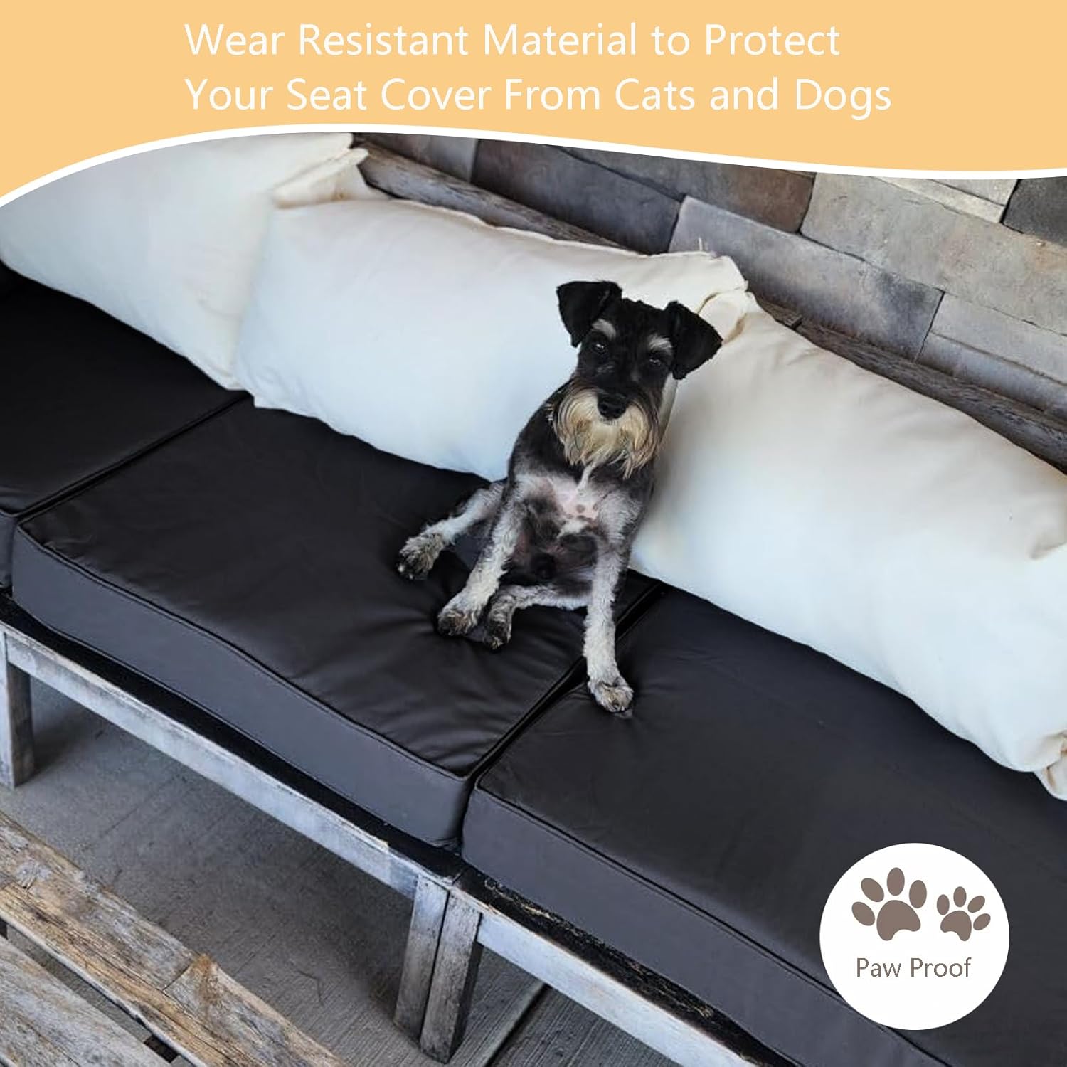 Oslimea 4 Pack Outdoor Cushion Covers Black