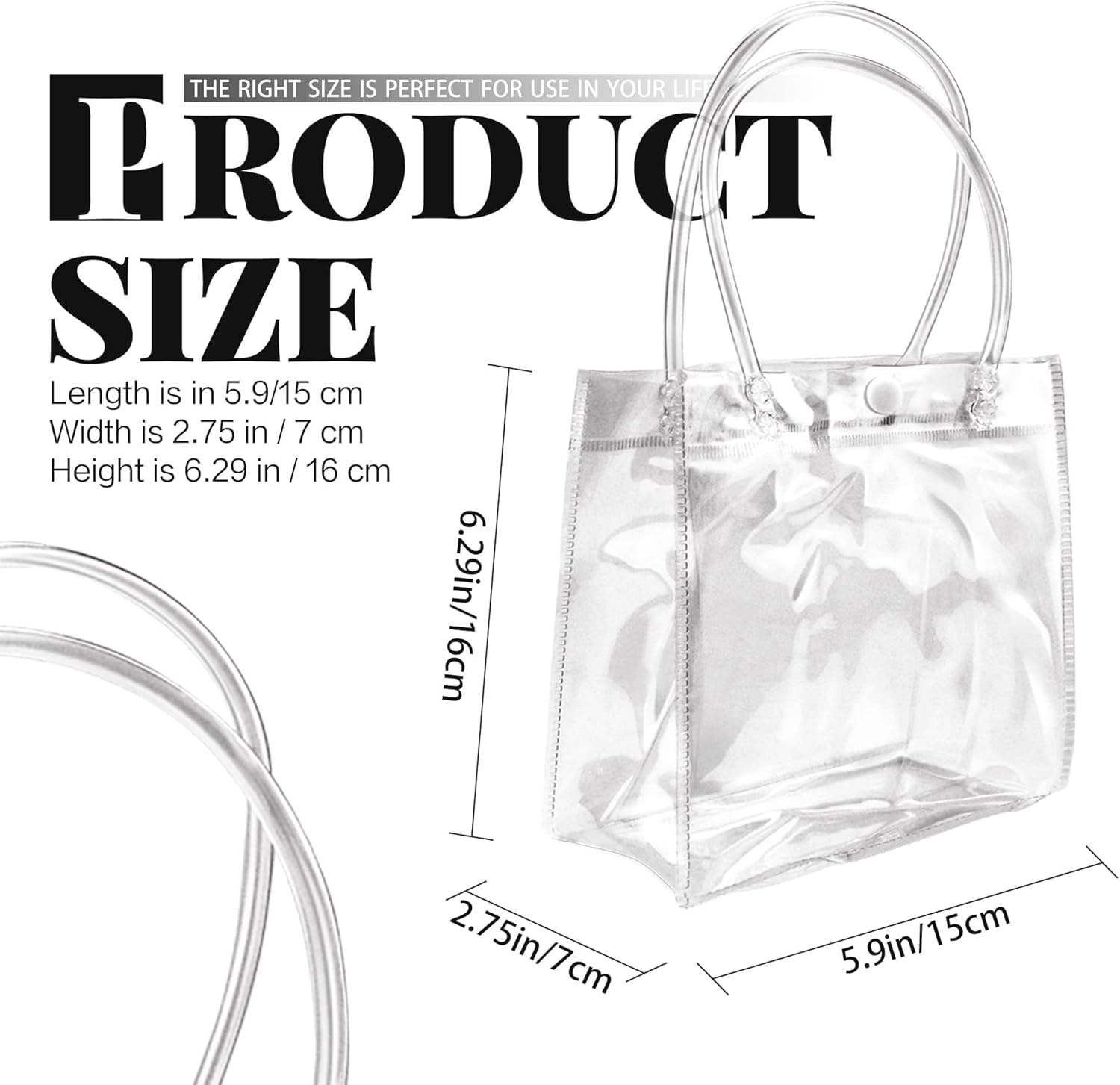 BadenBach 24 PCS Mini Clear Gift Bags with Handle