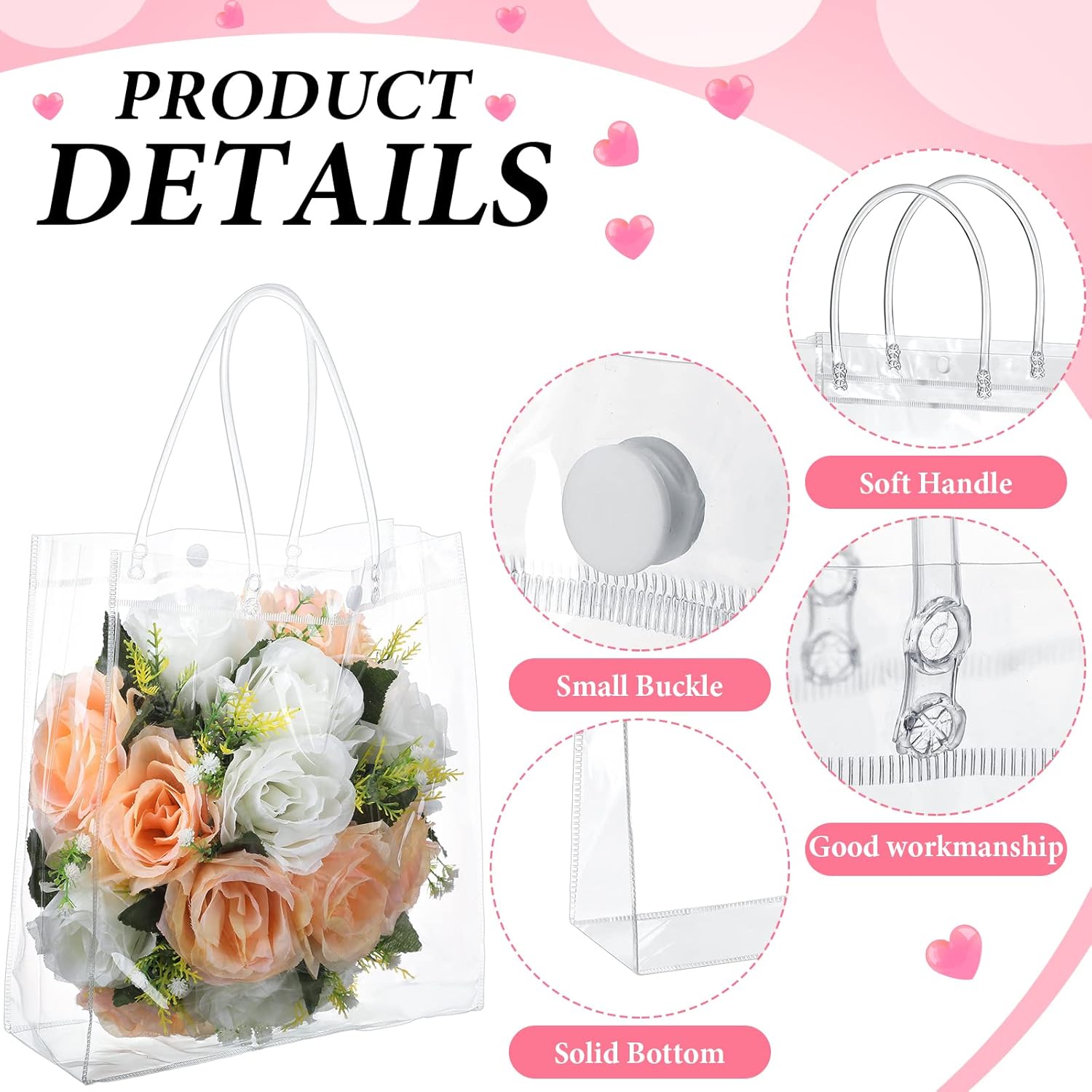Reginary 85 Pcs Clear PVC Gift Bags with Handles