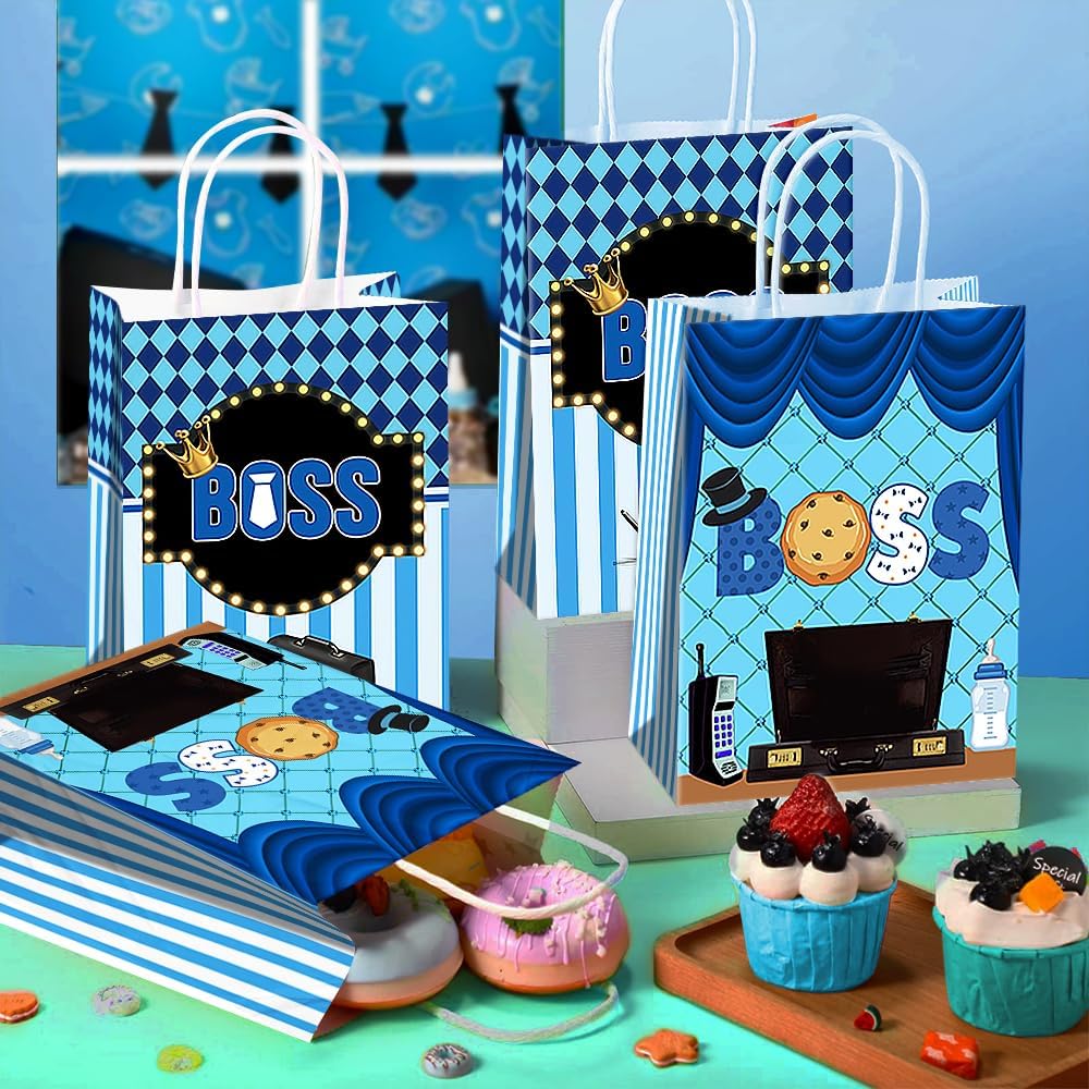JOYGATHER 24 Pcs Boss Party Favor Bags with Handles
