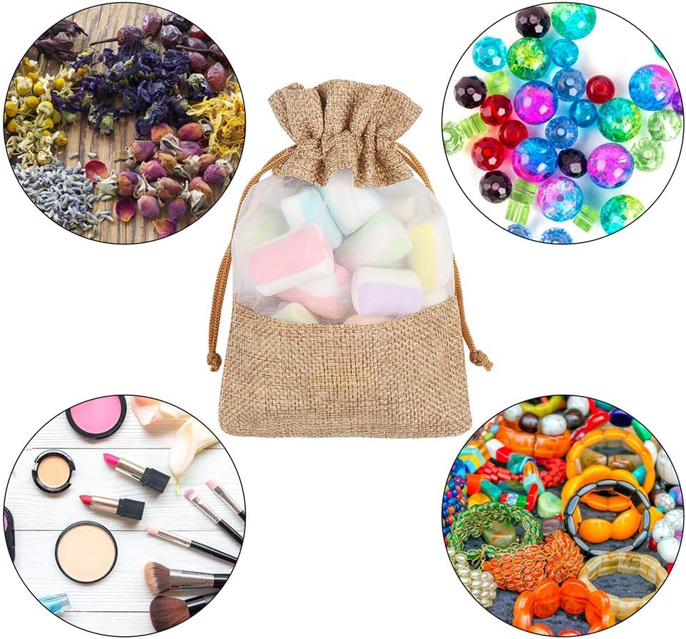 CCINEE 24pcs Burlap Drawstring Gift Bags