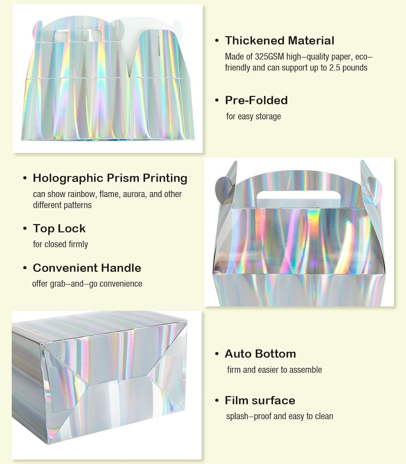 Naleyber Shiny Rainbow Gift Boxes 24pcs Iridescent Treat Containers