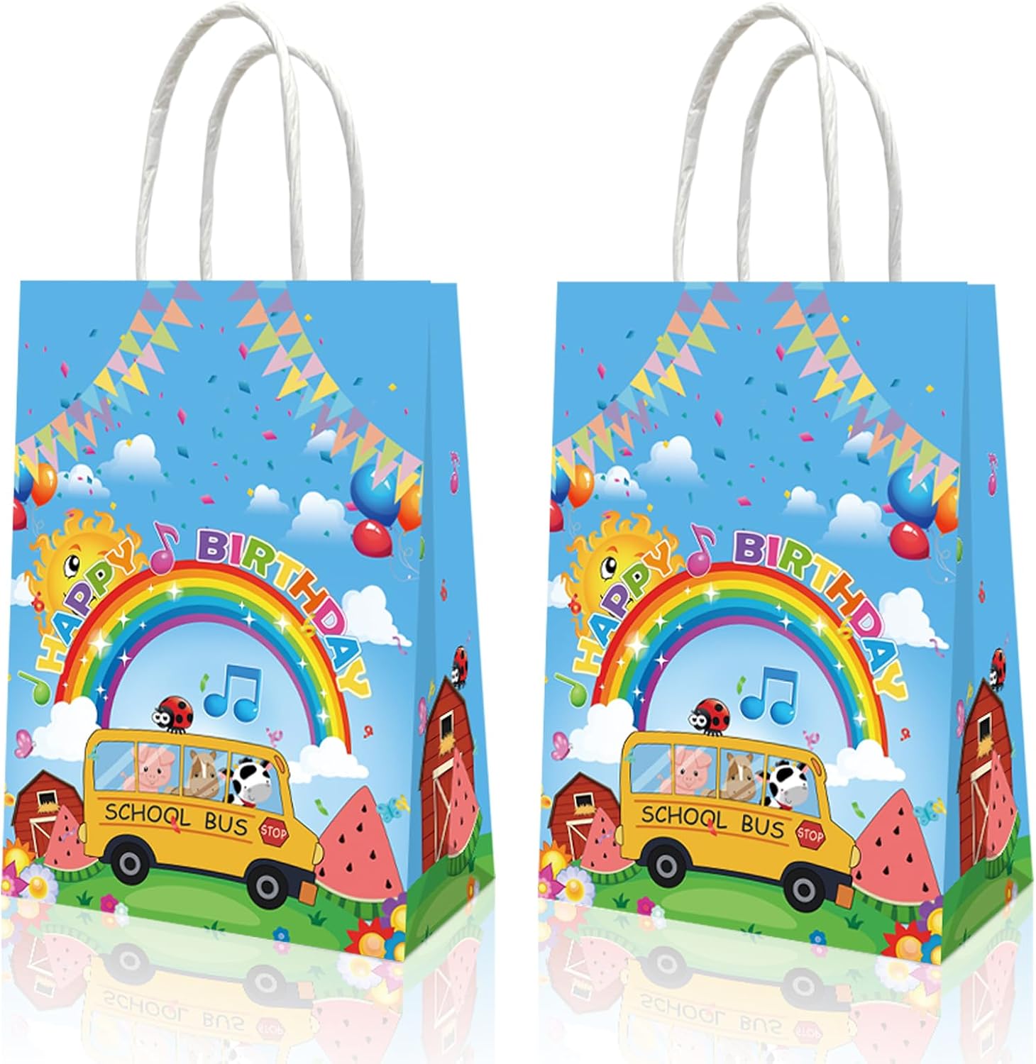 YOOUUQIAN 20PCS Cartoon Melon Gift Bags for Kids Birthday Party