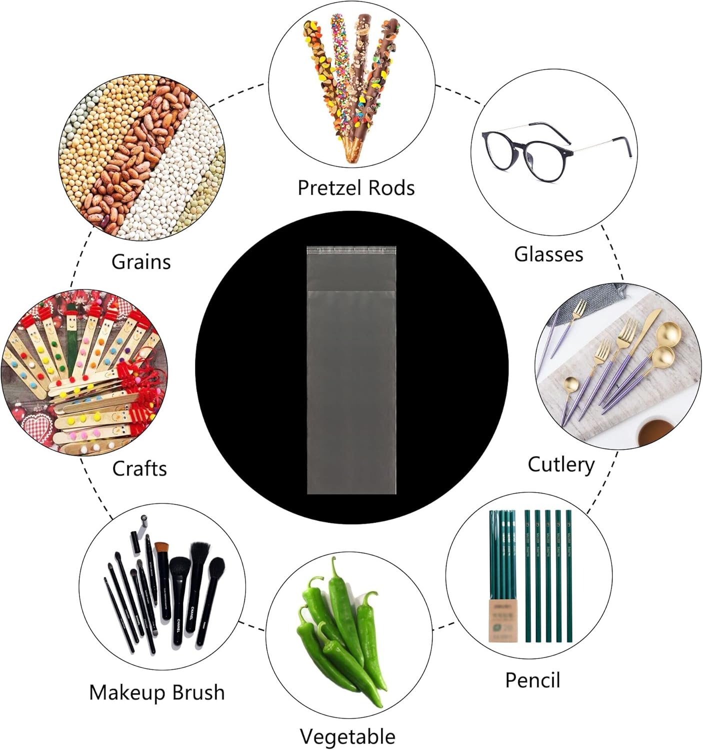 3x8 Inch Self Adhesive Cellophane Bags 100pcs