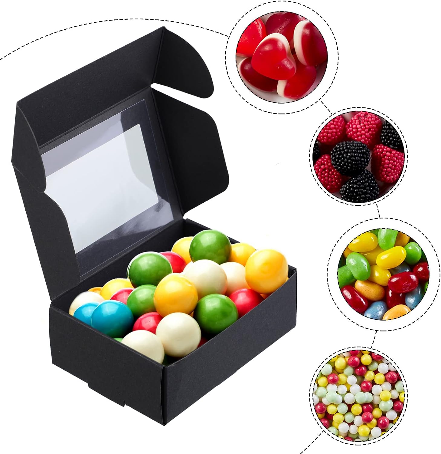 Zonon 30 Pcs Mini Kraft Soap Boxes with Window Black