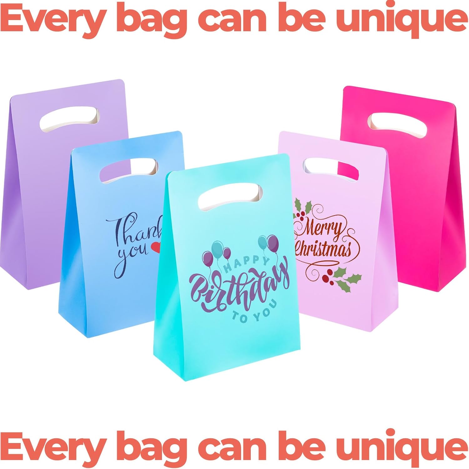 UnicoPak 15 Pack Pastel Goodie Bags for Birthday Party