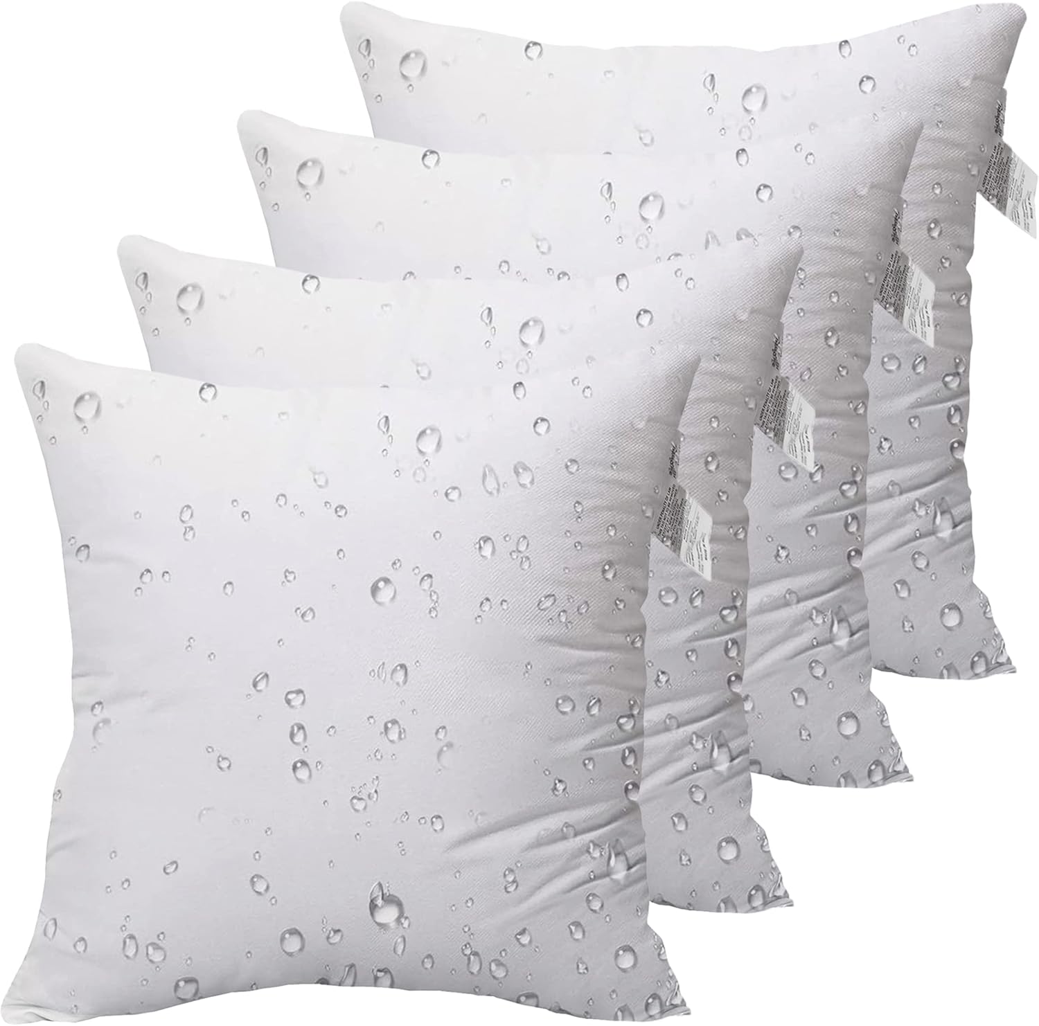 ACCENTHOME Waterproof Pillow Inserts 18x18 Pack of 4