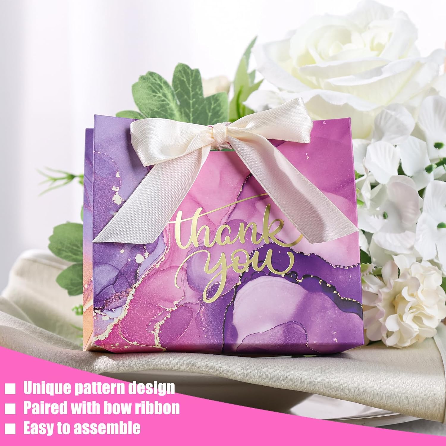 VGOODALL 24PCS Mini Party Favor Bags with Bow Ribbon