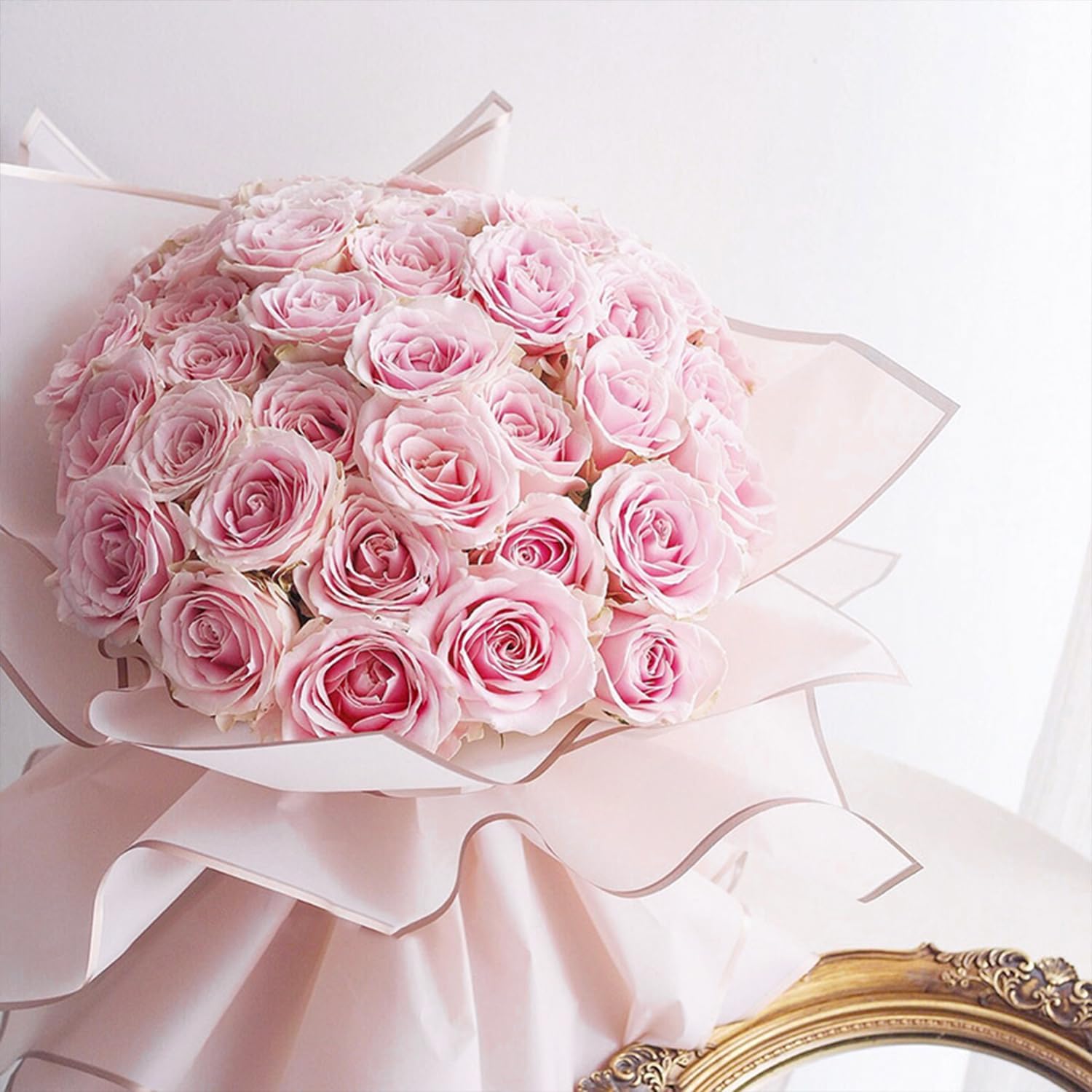 RUSPEPA 20 Sheets Waterproof Flower Wrap Paper Pink