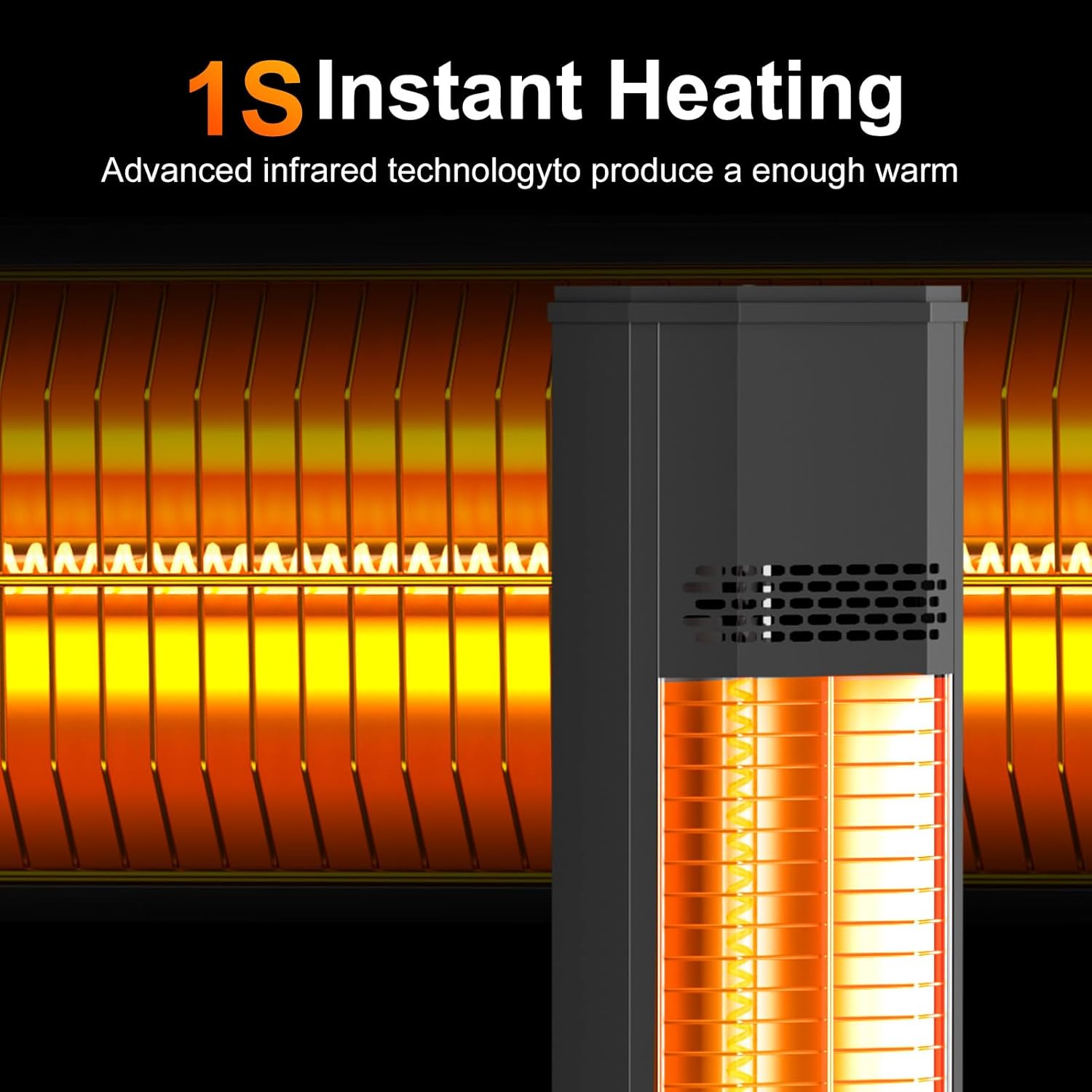 BIESQYA Outdoor Patio Heater with 9 Heat Levels
