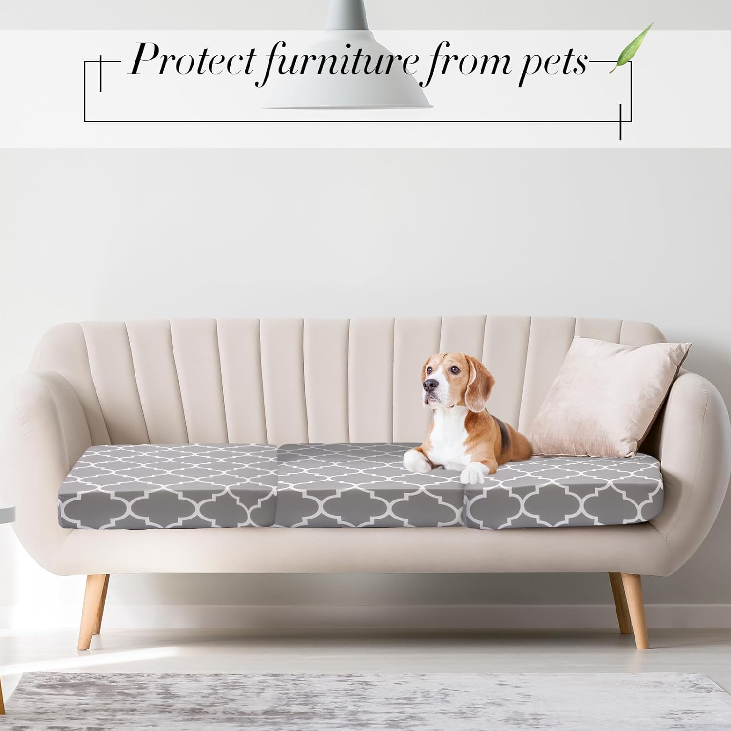 Newwiee 12 Pcs Elastic Sofa Cushion Covers