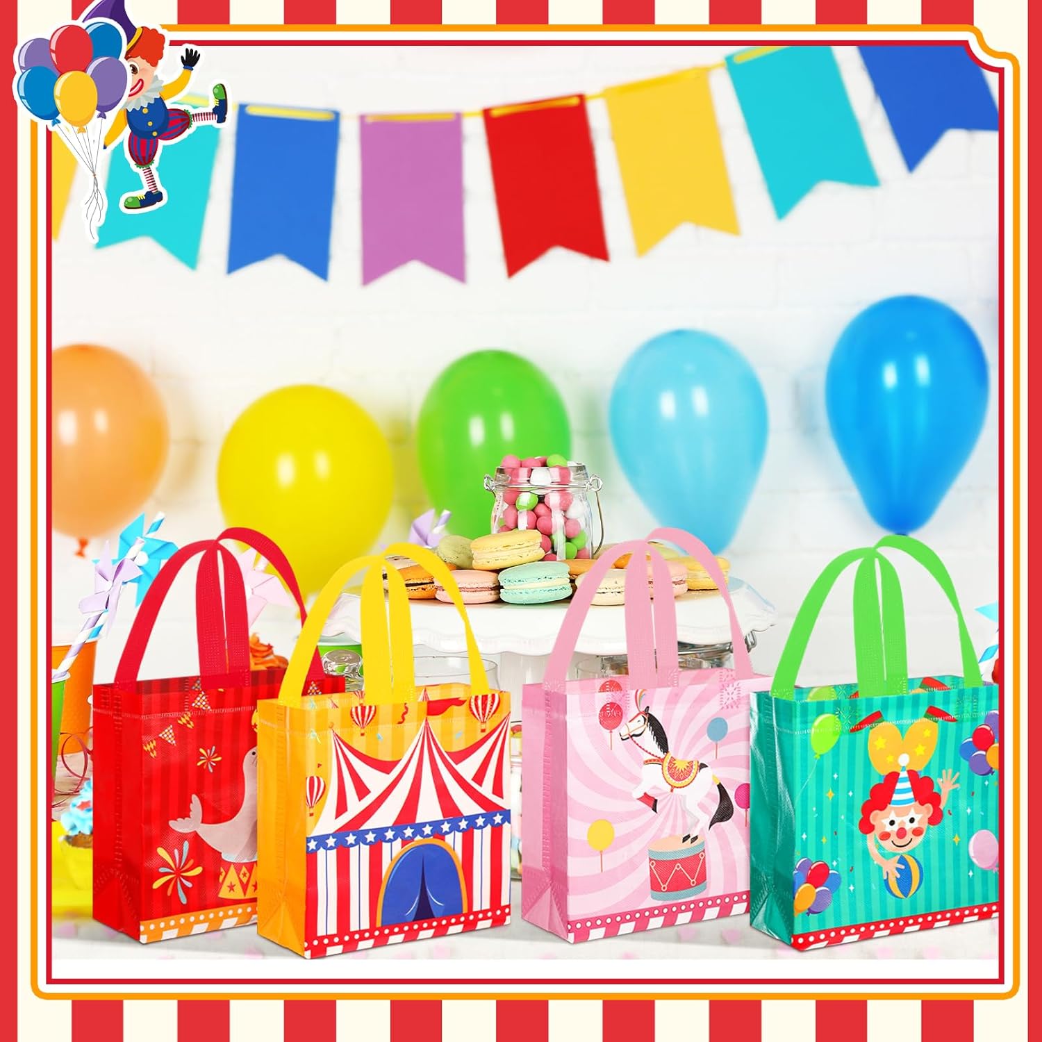 Sweetude 40 Pcs Circus Themed Gift Bags for Parties