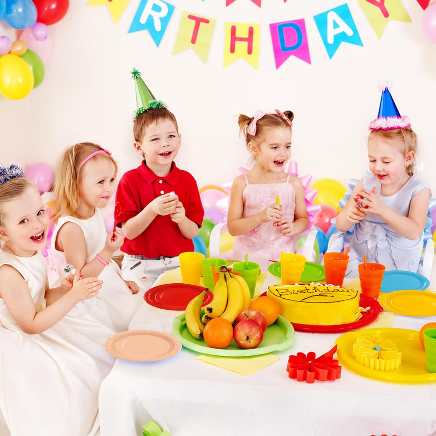50PCS Rainbow Paper Plates for Parties