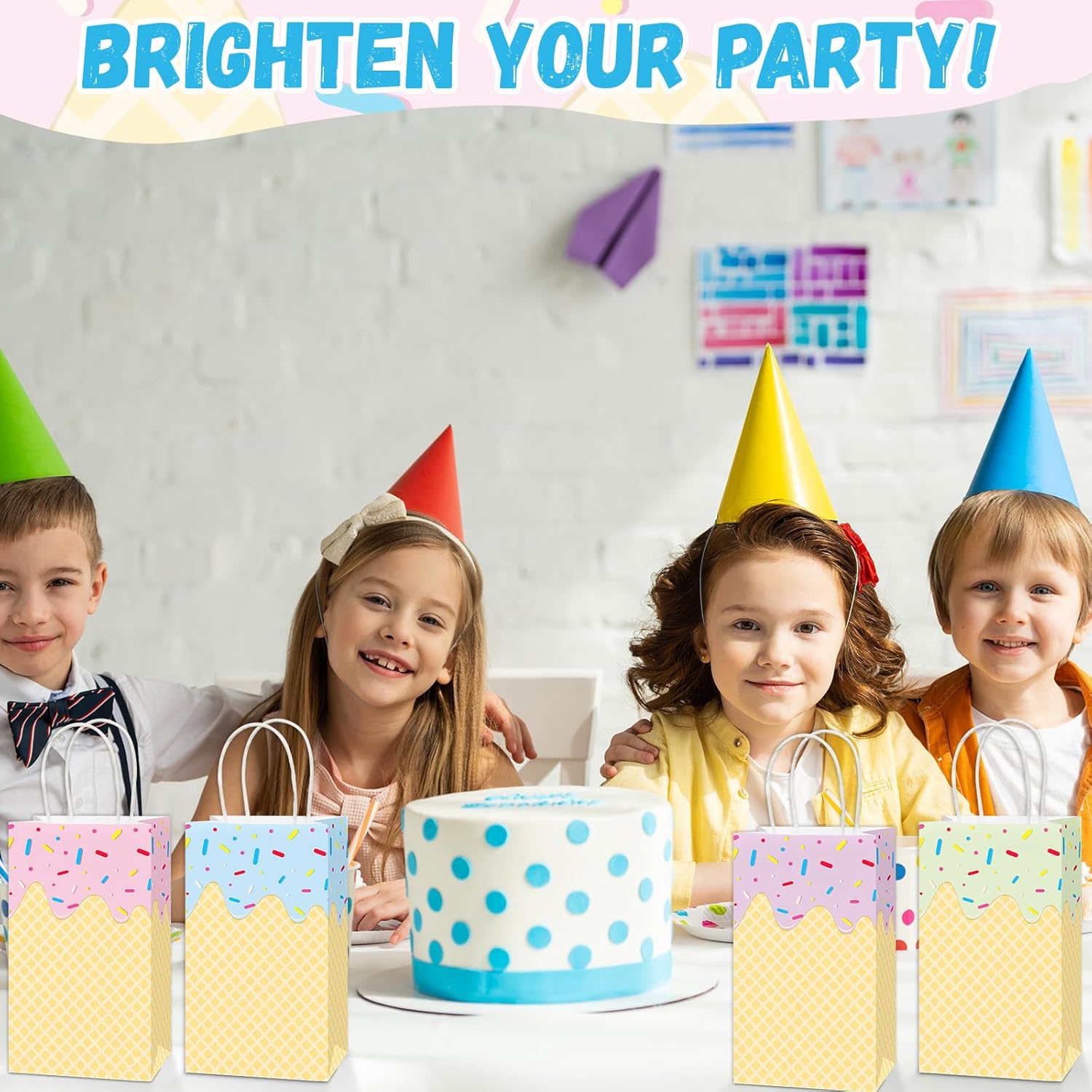 16Pcs Ice Cream Gift Bags with Handles