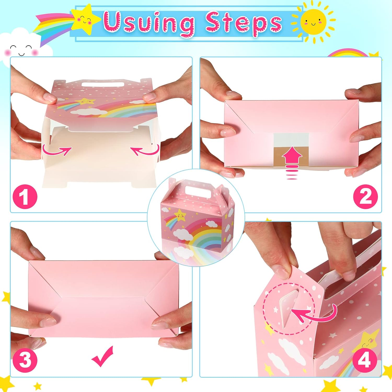 Nezyo 24 Pack Rainbow Party Favor Boxes
