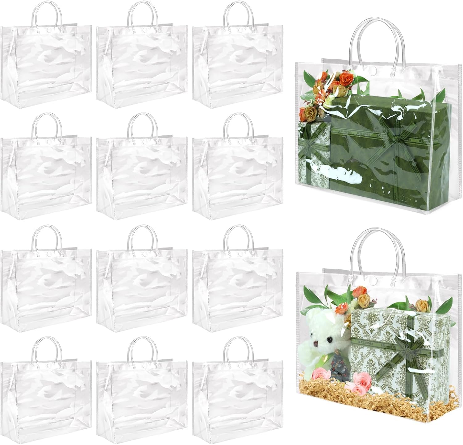 BadenBach Extra Large Clear Gift Bags with Handles