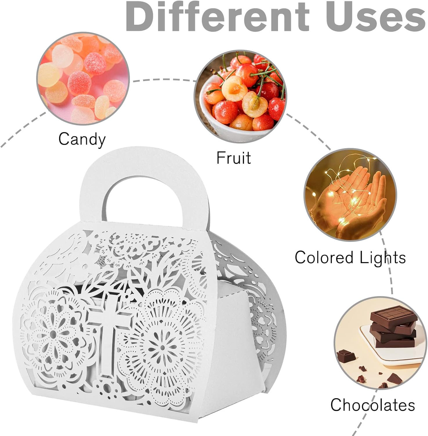 25PCS Shiny Cross Favor Boxes for Parties