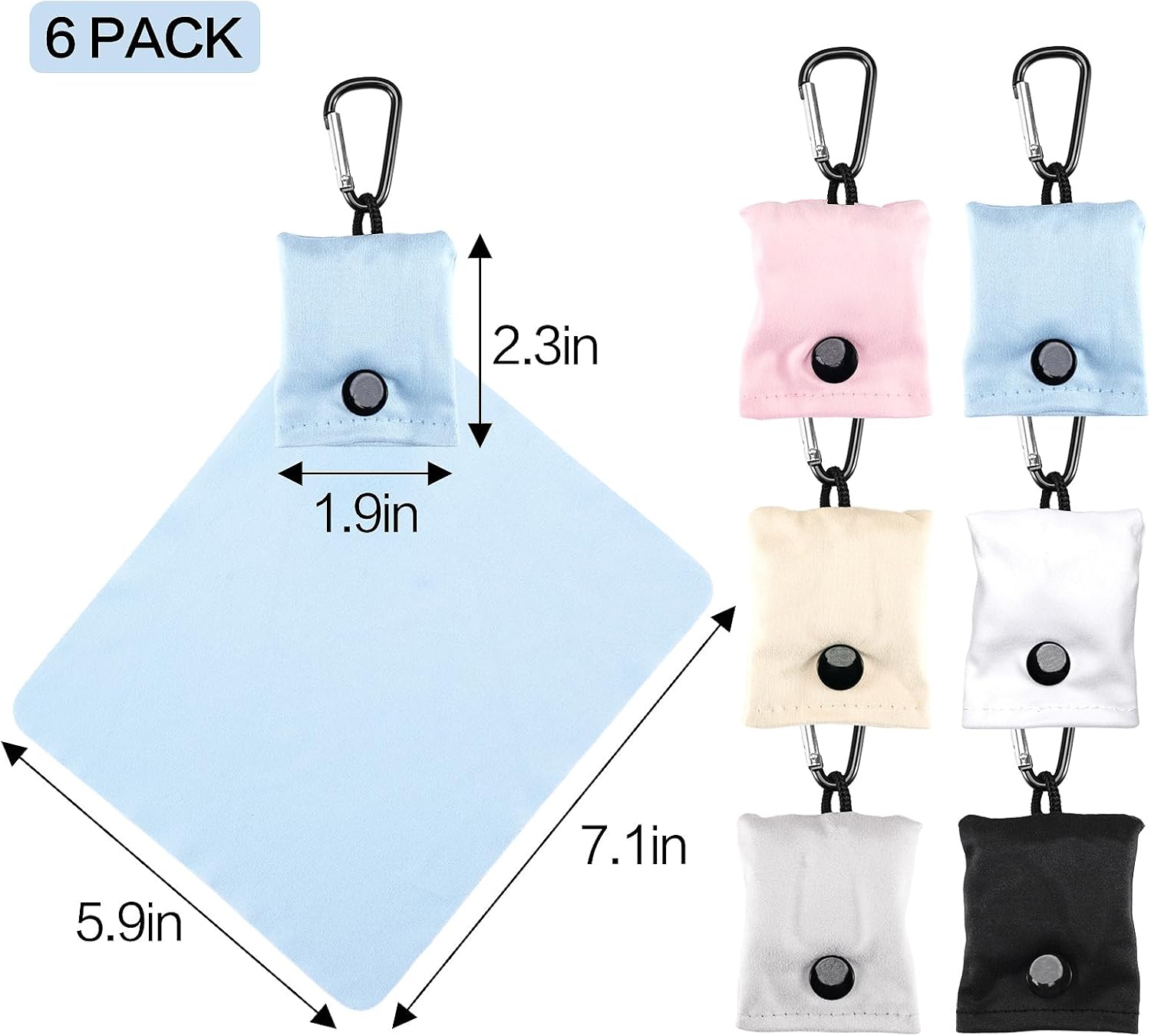 Vemiss 6 Pack Microfiber Cleaning Cloths for Glasses Lenses Screens Jewelry