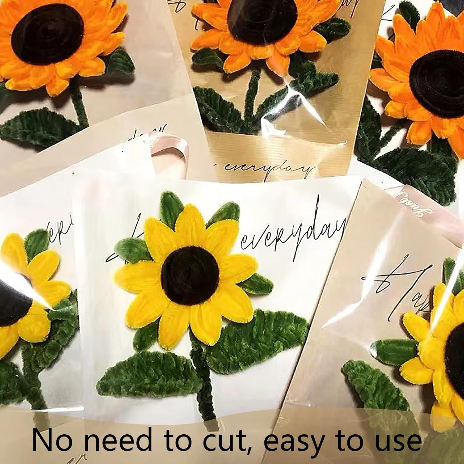 Flower Wrapping Bags Clear 11x17 Inch 20 Pcs for Bouquets