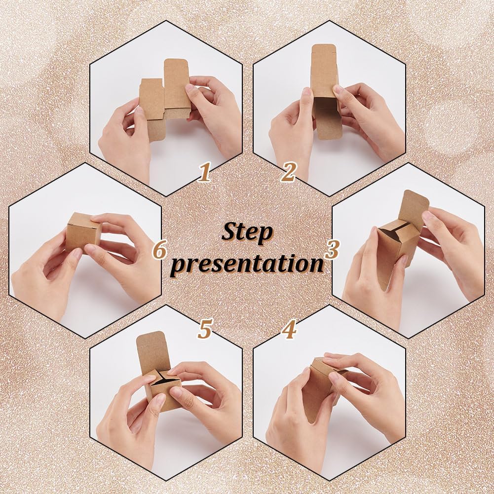 BENECREAT 50PCS Brown Paper Gift Boxes with Lids