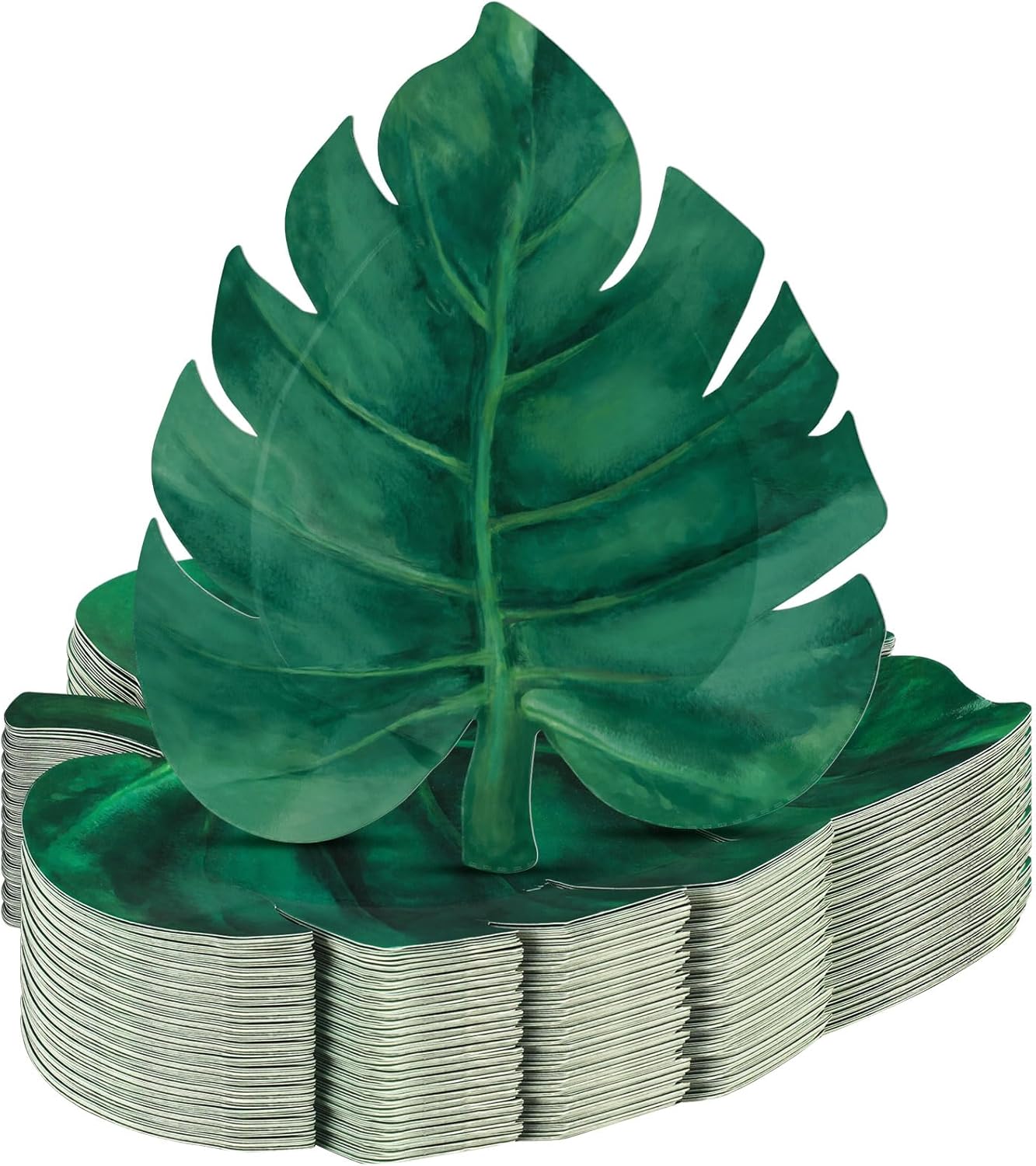 Zonon 50 Pcs Leaf Shaped Paper Plates 98 Inch