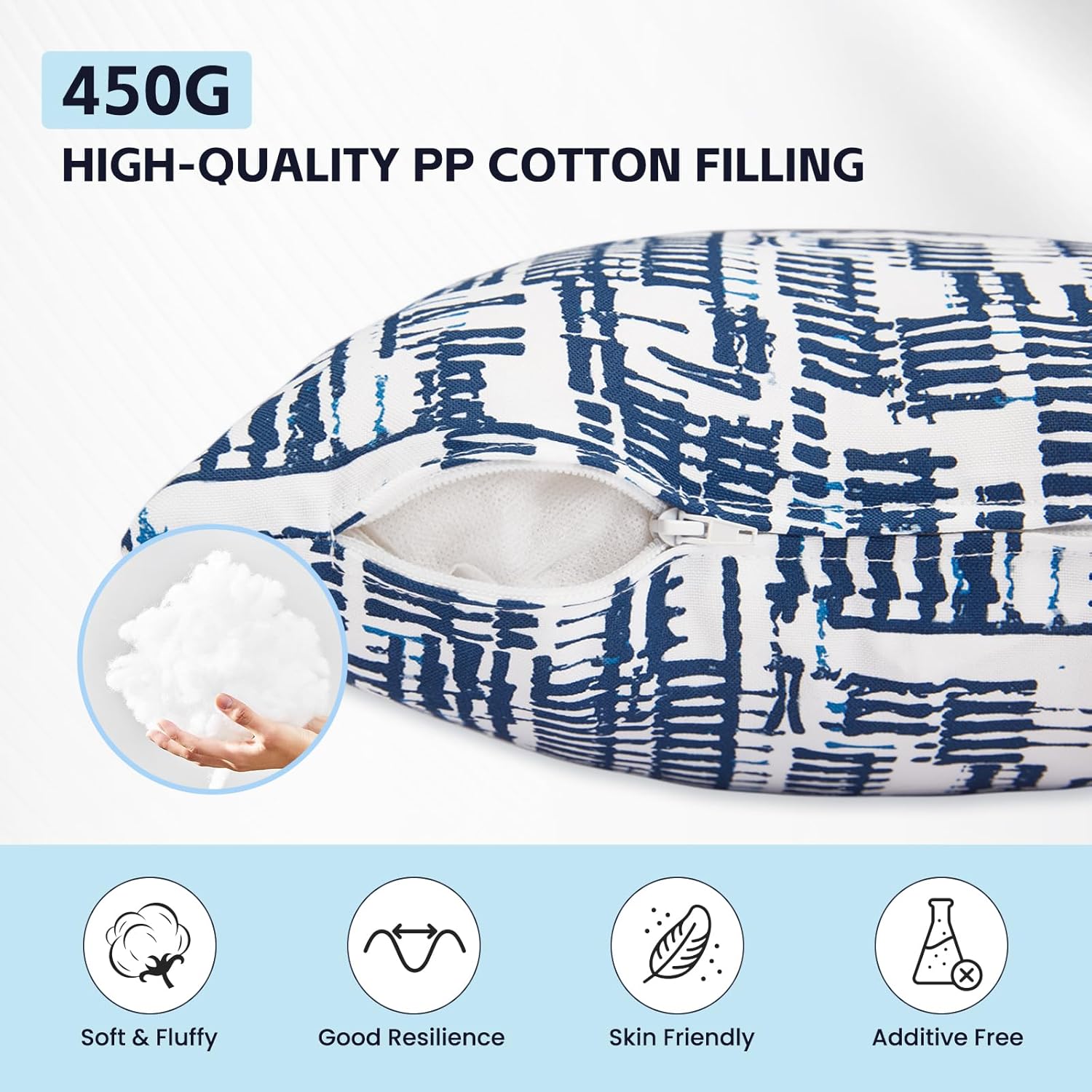 Outdoor Throw Pillows Set of 2 Waterproof 16x16 Inch