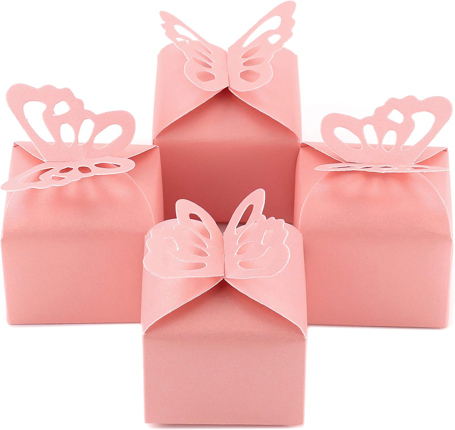 Kslong 50pcs Pink Butterfly Favor Boxes