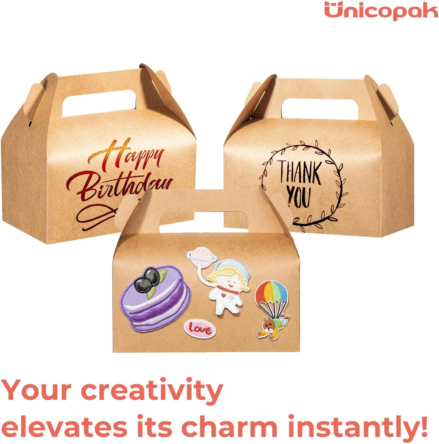UnicoPak 10 Pack Brown Gable Treat Boxes